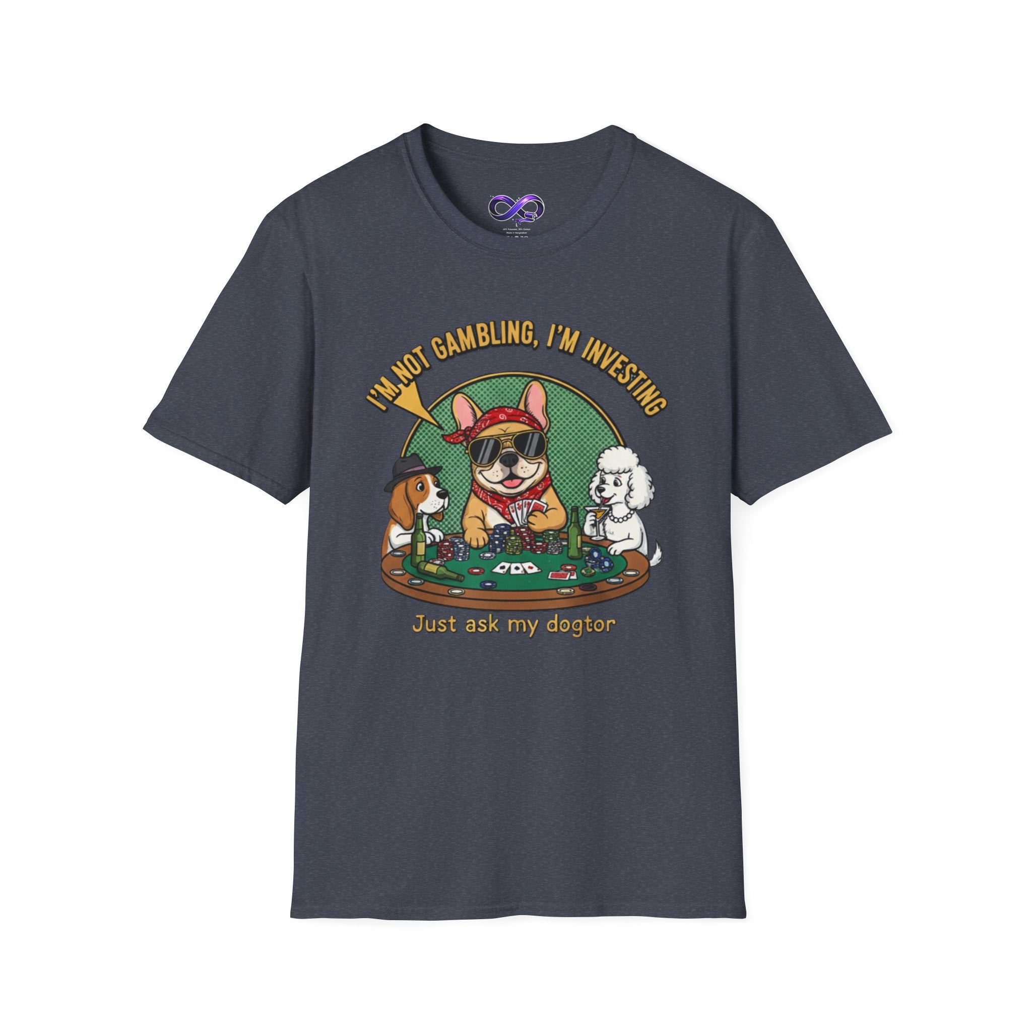 Funny 'I'm Not Gambling, I'm Investing' Dog Poker T-Shirt