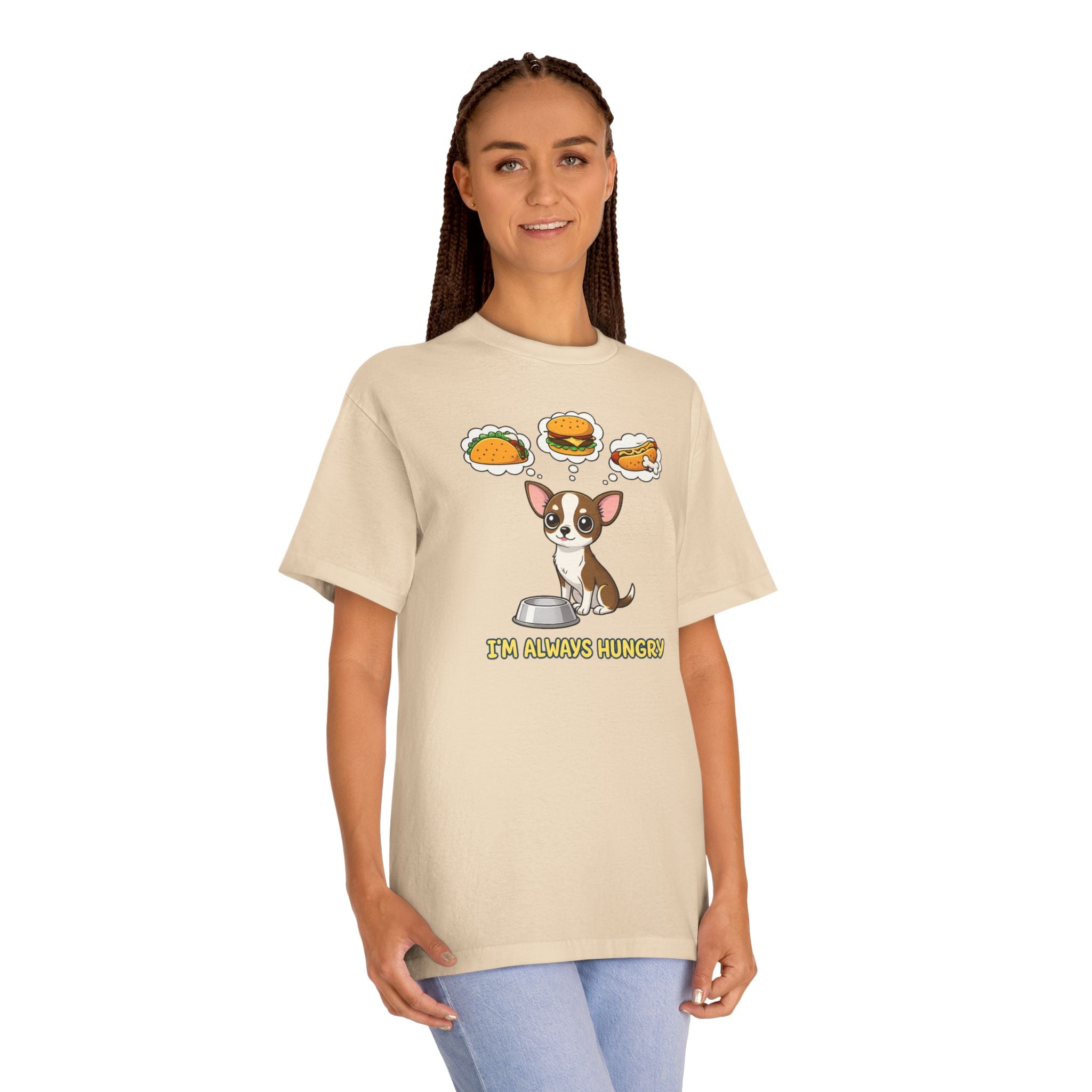 “I’m Always Hungry” Chihuahua Tee — Cute Dog Graphic T-Shirt