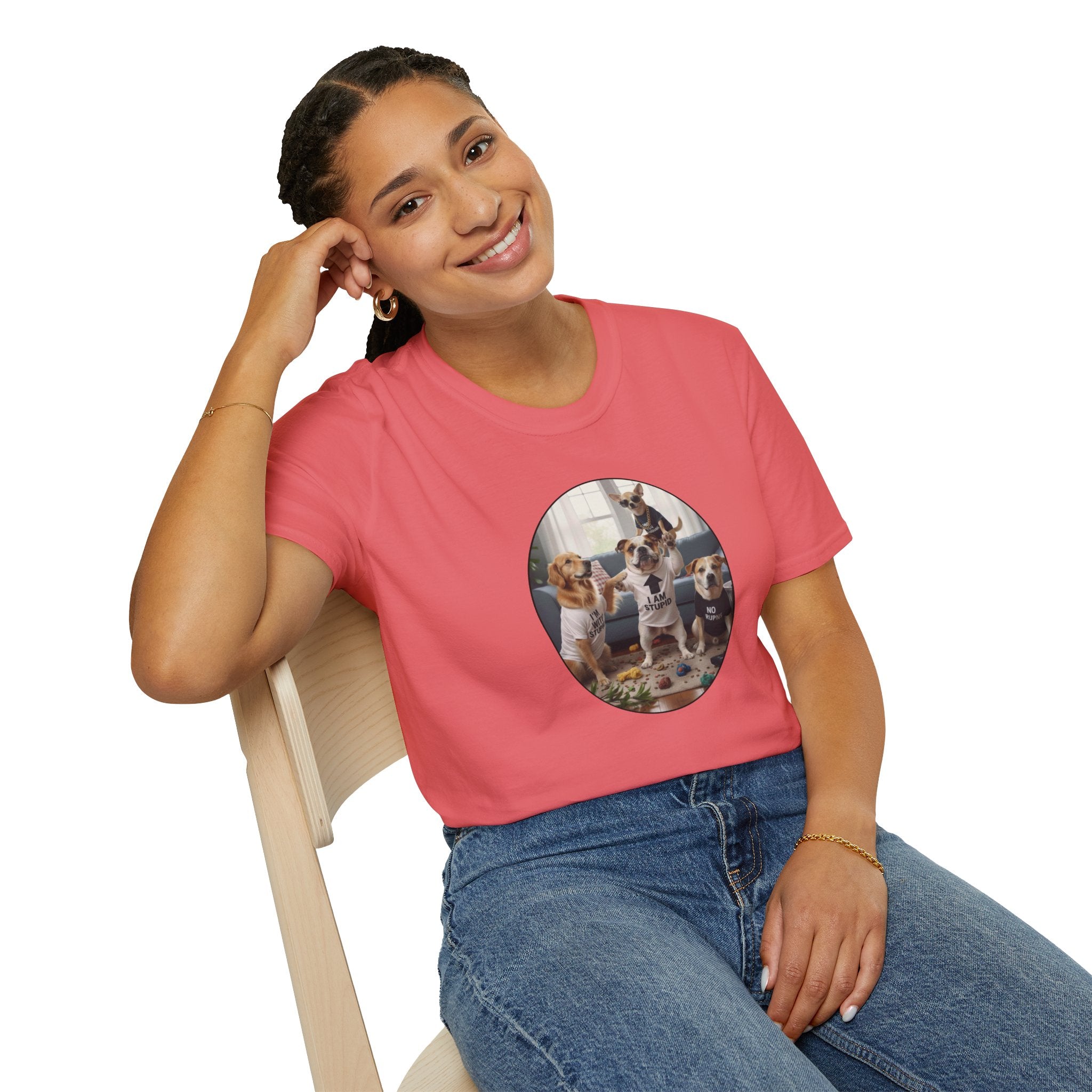 Dog Squad T‑Shirt — Cute Puppies Photo Circle Graphic