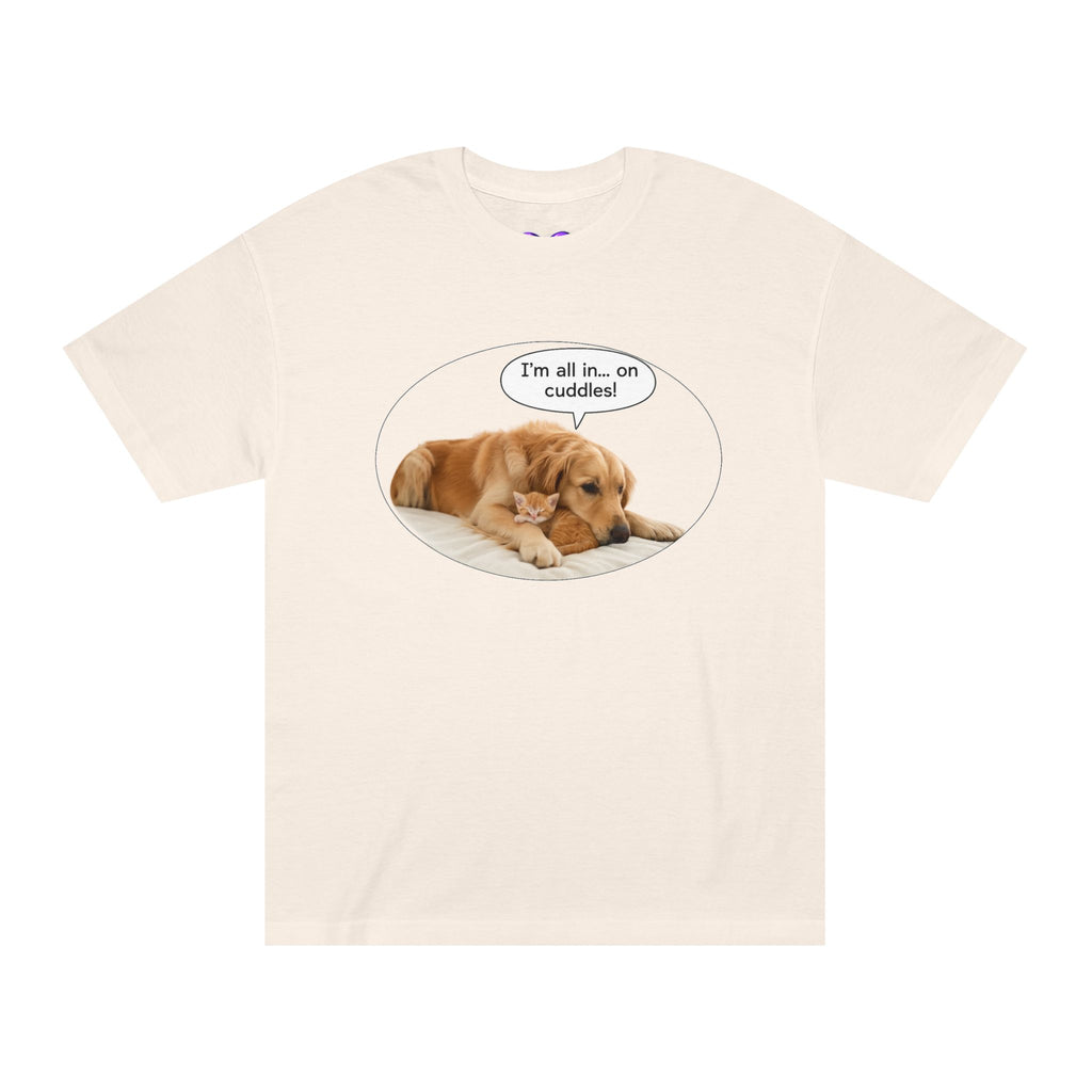 Cute Puppy 'I'm all in… on cuddles!' Graphic Tee