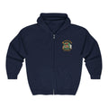 Zip Hoodie — Cute Mushroom Gnome Chest Logo with Purple Infinity Back
