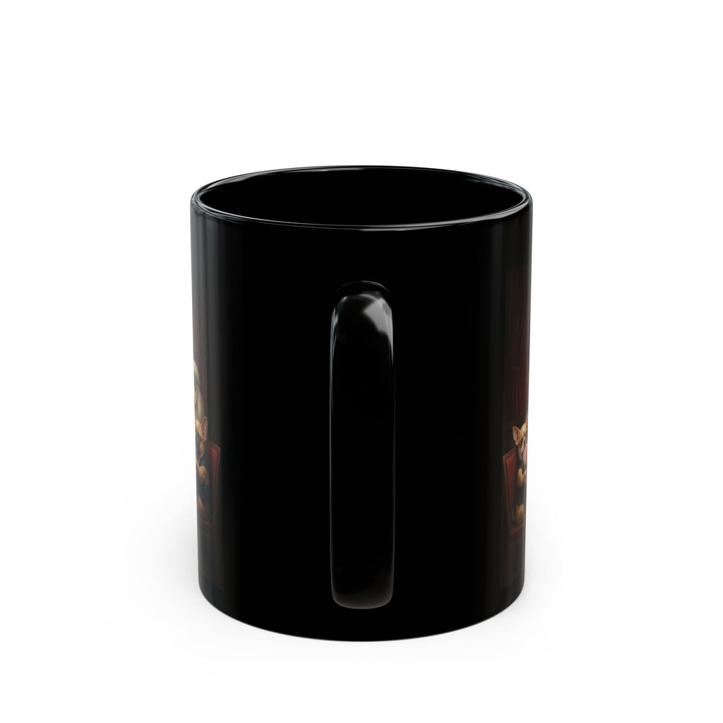 Dog Poker Night Black Mug — "If You Can't Spot the Sucker..." Funny Coffee Cup