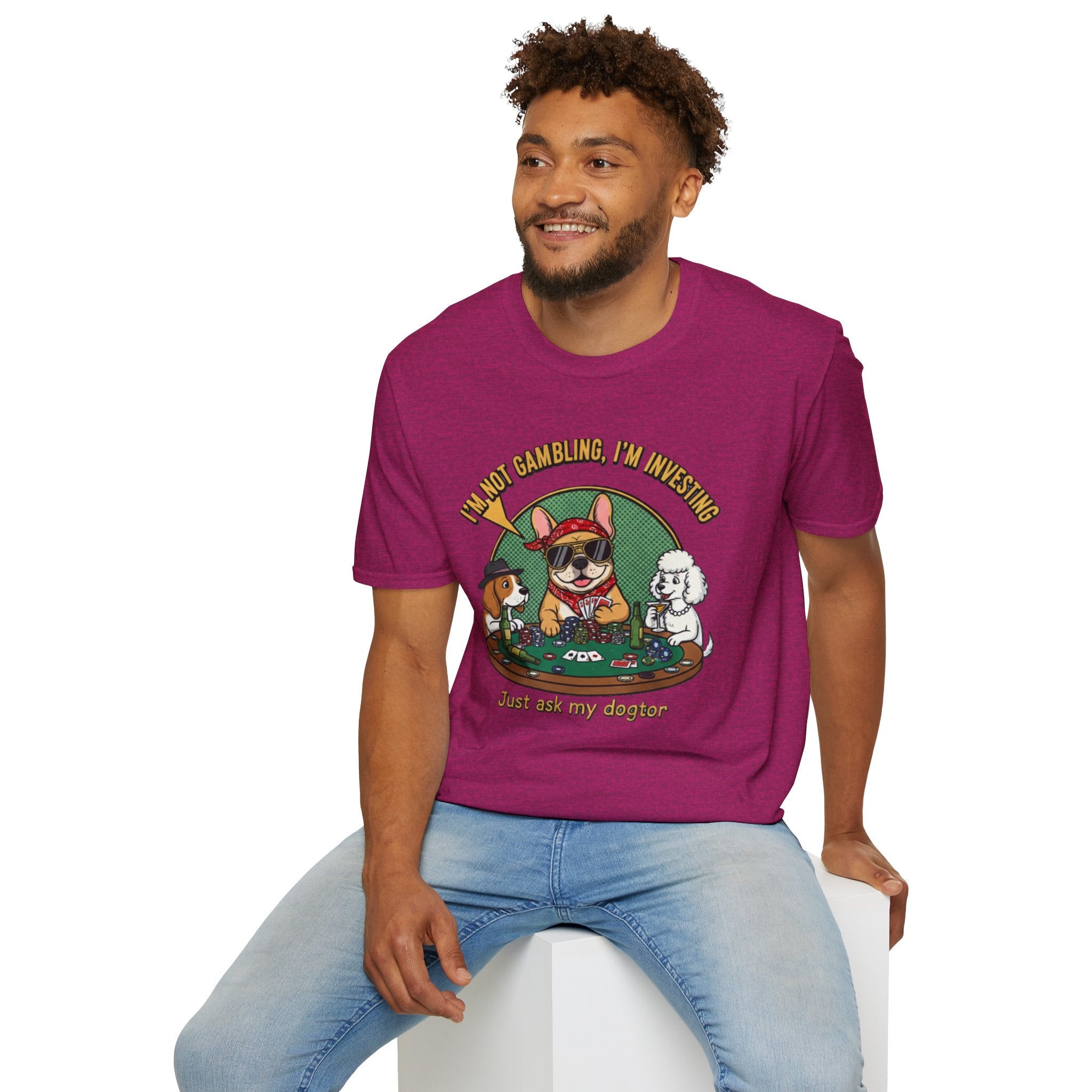 Funny 'I'm Not Gambling, I'm Investing' Dog Poker T-Shirt