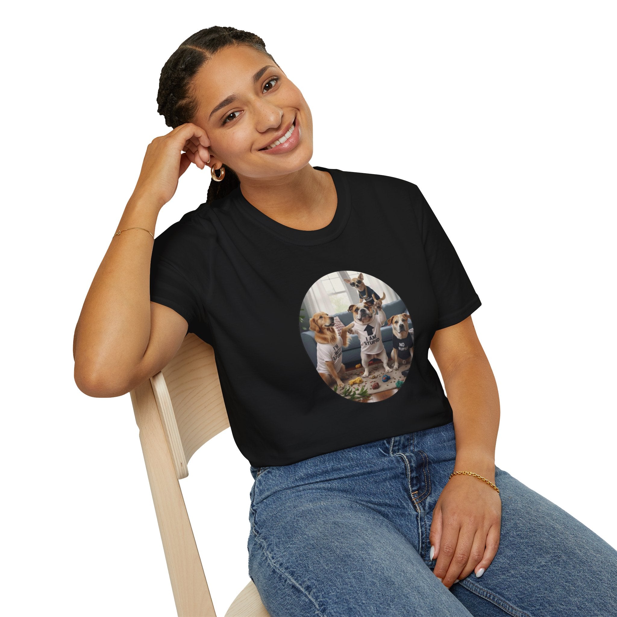 Dog Squad T‑Shirt — Cute Puppies Photo Circle Graphic