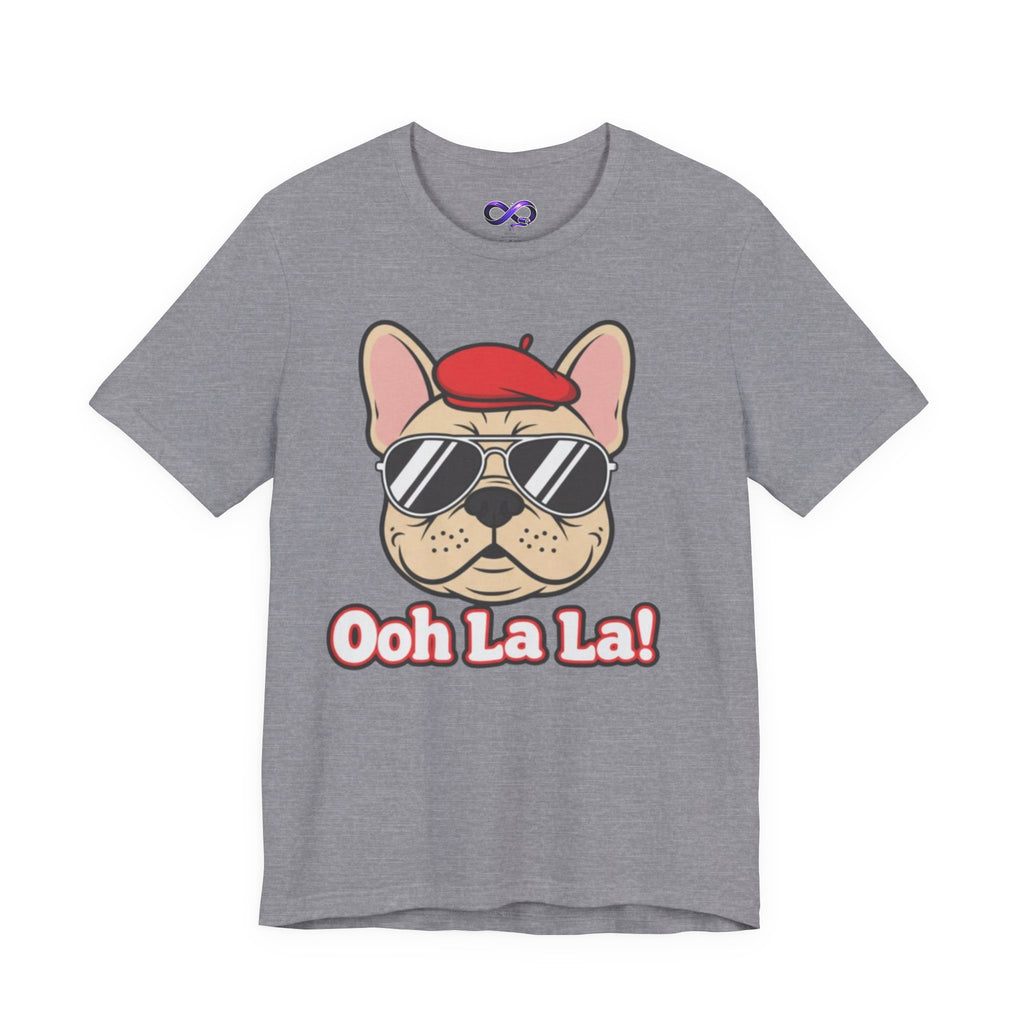 French Bulldog Graphic Tee — "Ooh La La!" Cute Sunglasses & Beret Dog Shirt