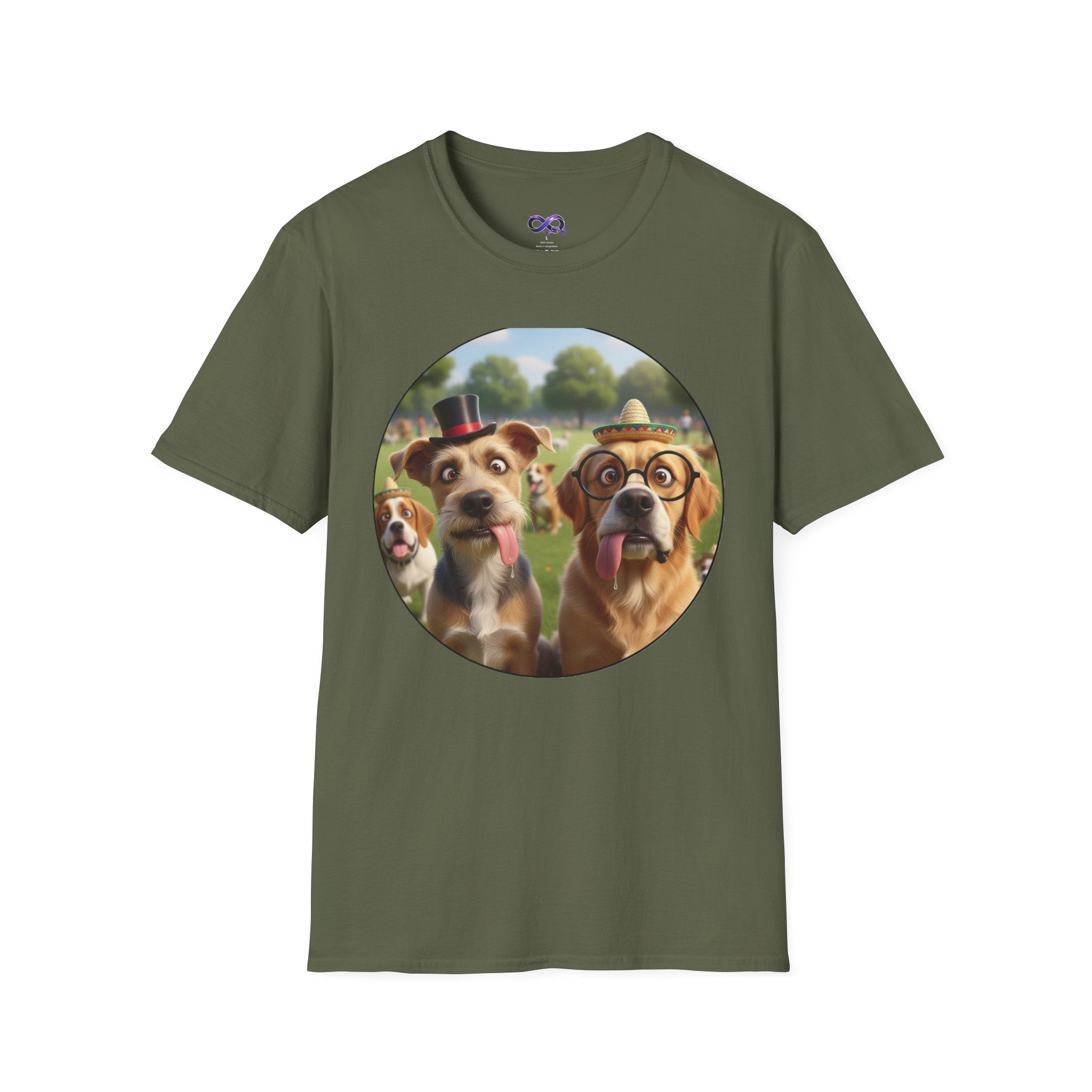 Happy Pack Dogs T-Shirt — Cute Dogs in Glasses Graphic Tee