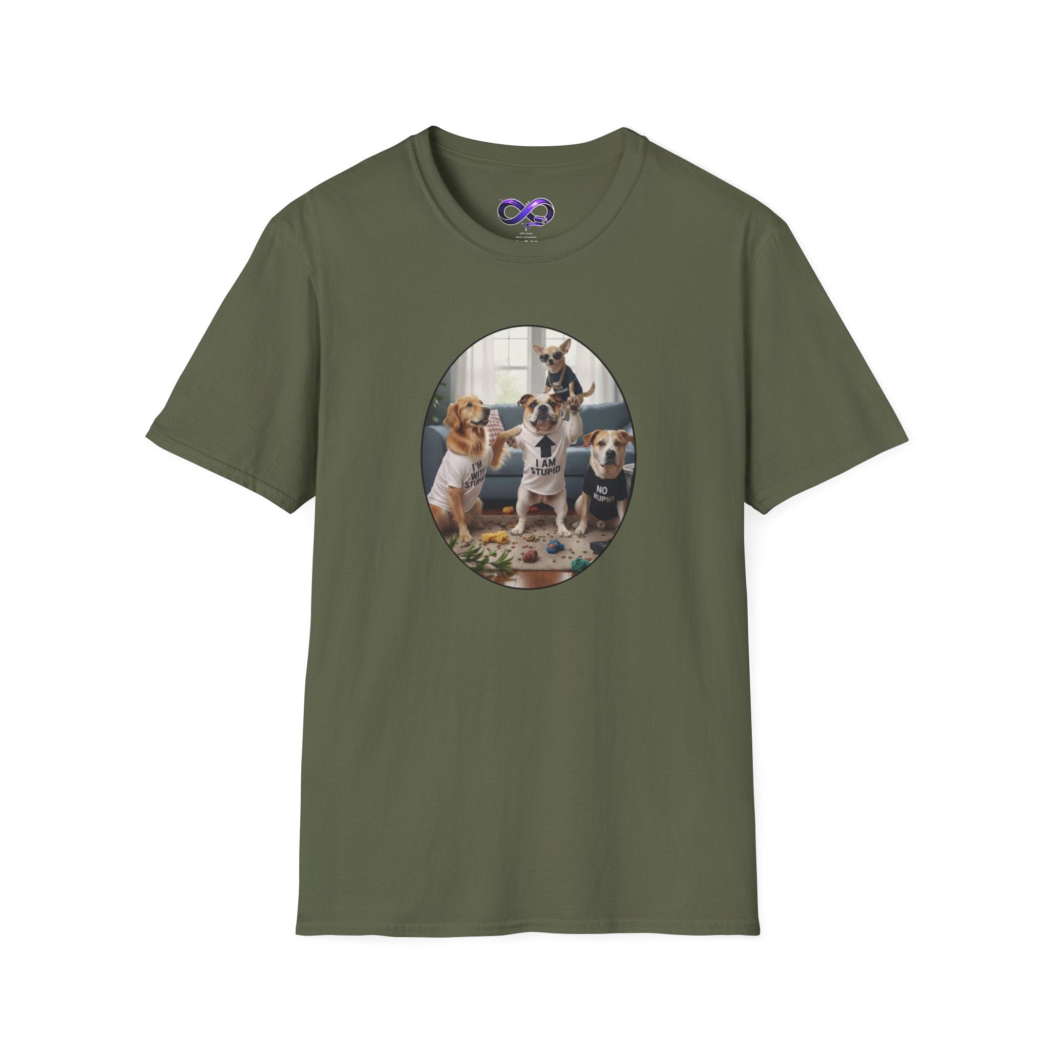 Dog Squad T‑Shirt — Cute Puppies Photo Circle Graphic
