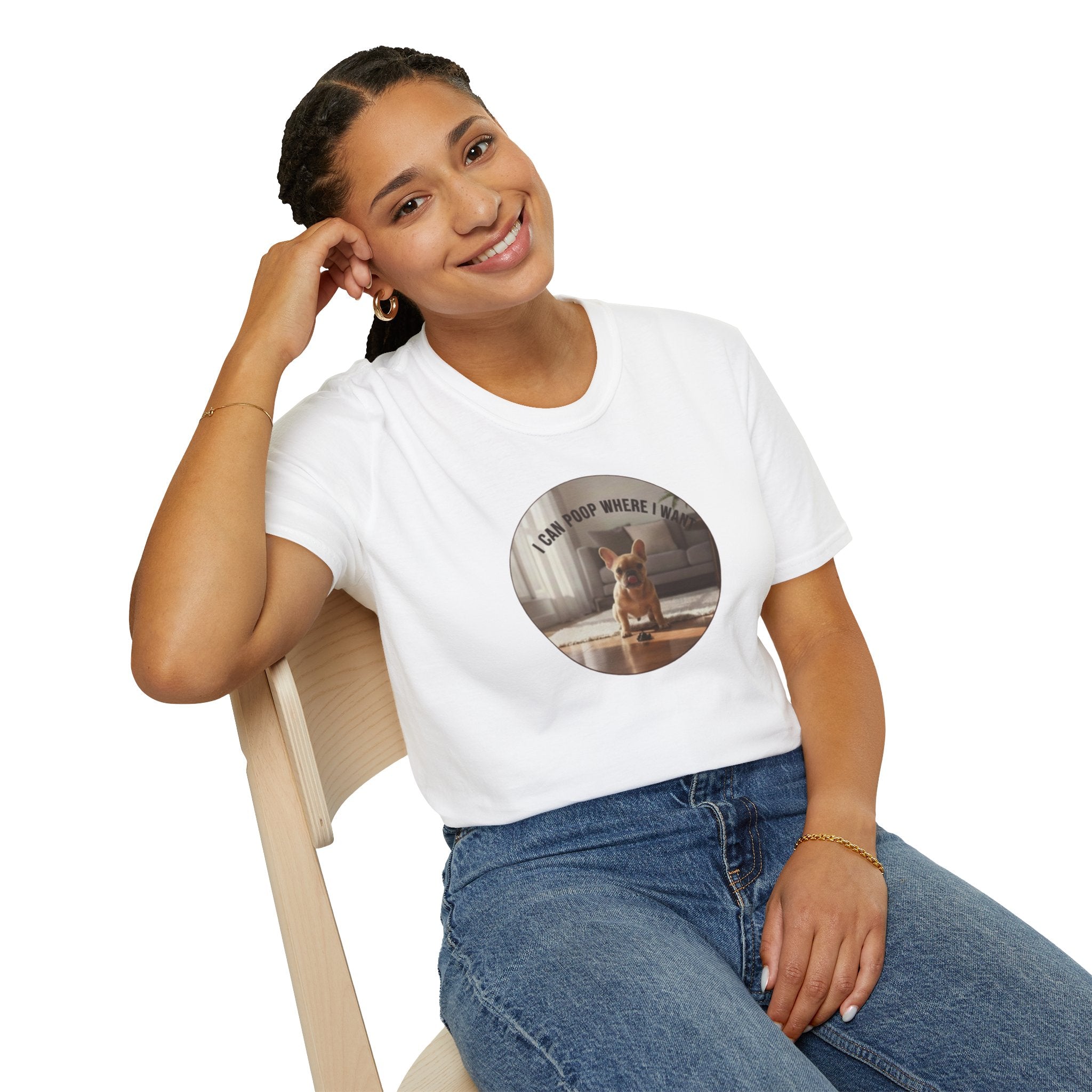 Dog Photo T-Shirt — "I Can poop Where I  want" Cute Pet Tee