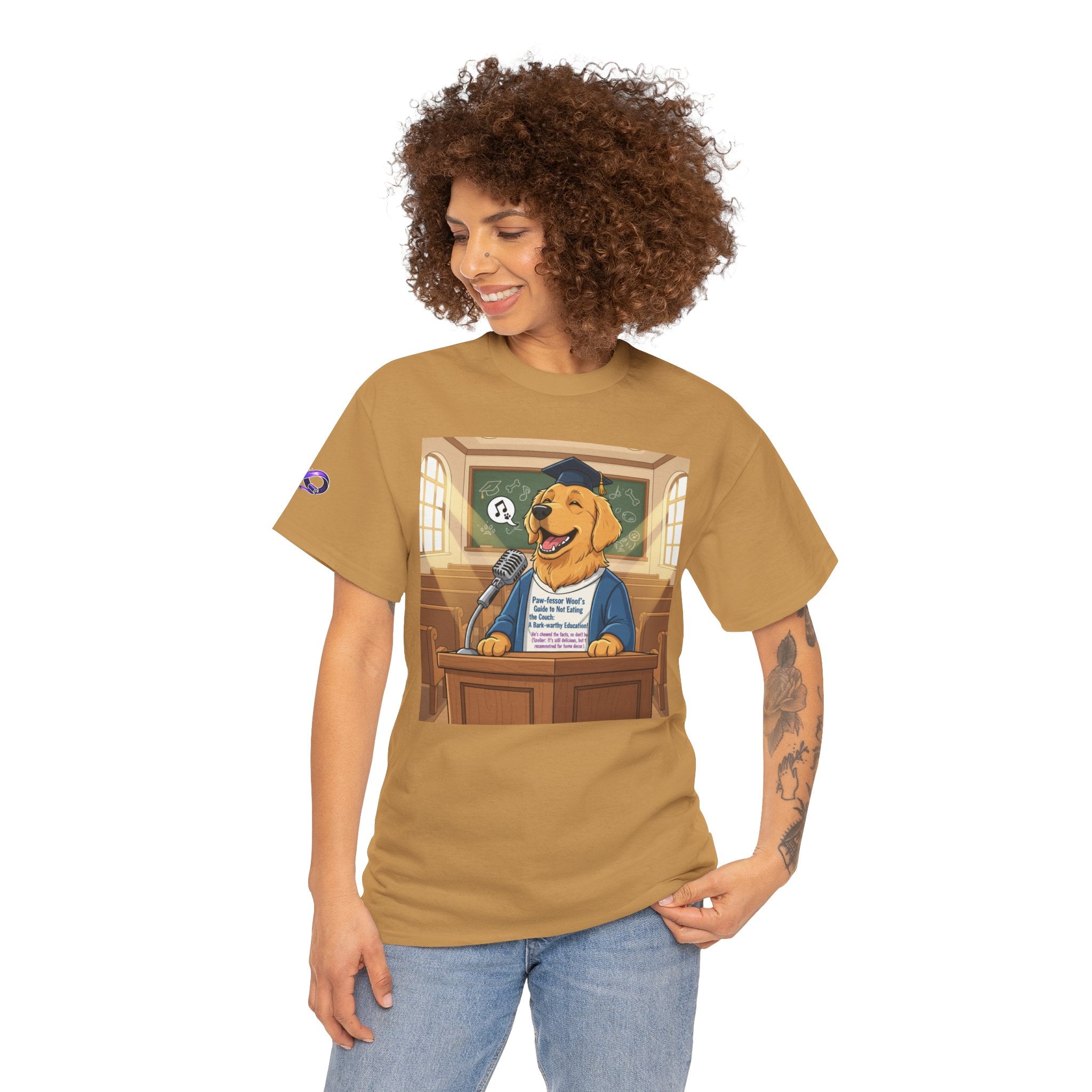 Golden Retriever Lawyer T‑Shirt — Funny Dog Attorney Courtroom Tee