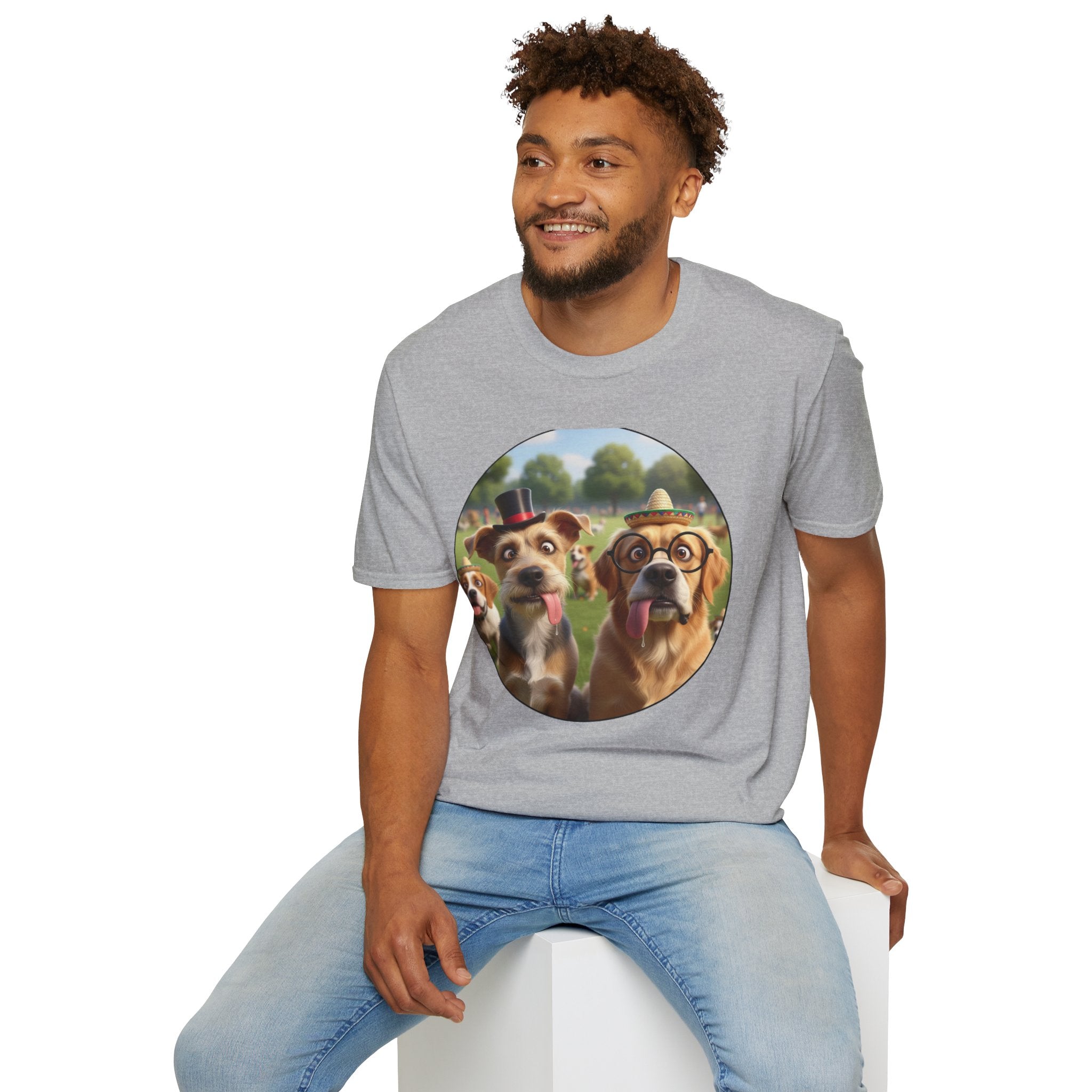 Happy Pack Dogs T-Shirt — Cute Dogs in Glasses Graphic Tee