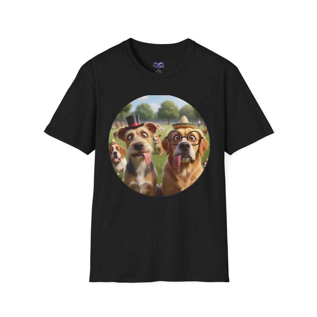 Happy Pack Dogs T-Shirt — Cute Dogs in Glasses Graphic Tee