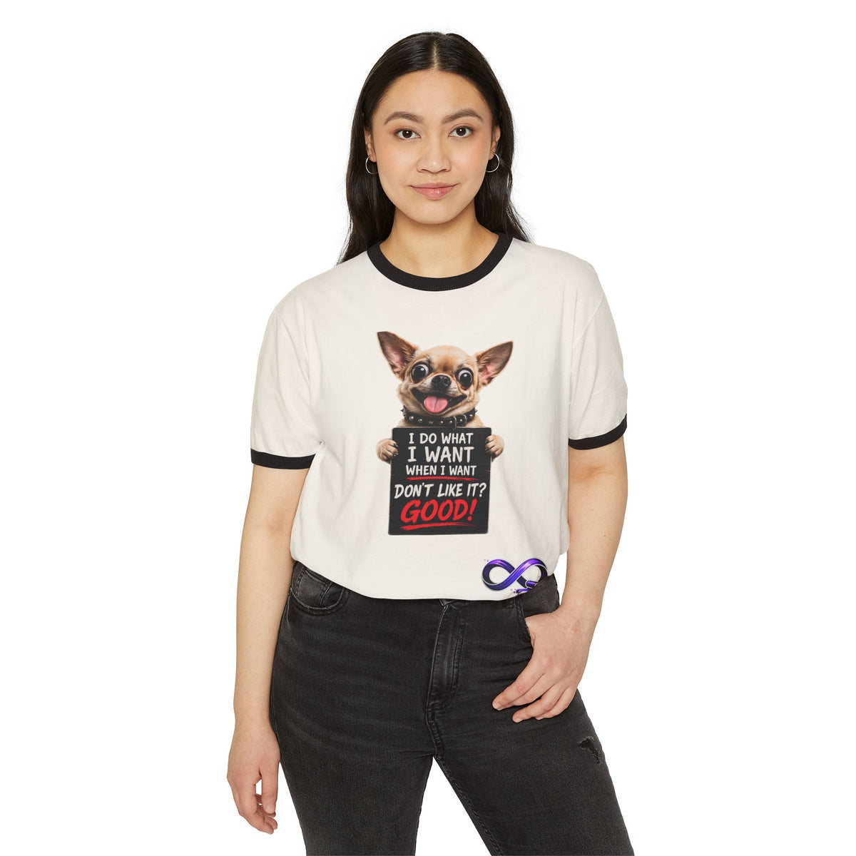 Chihuahua 'I Do What I Want' Ringer T-Shirt