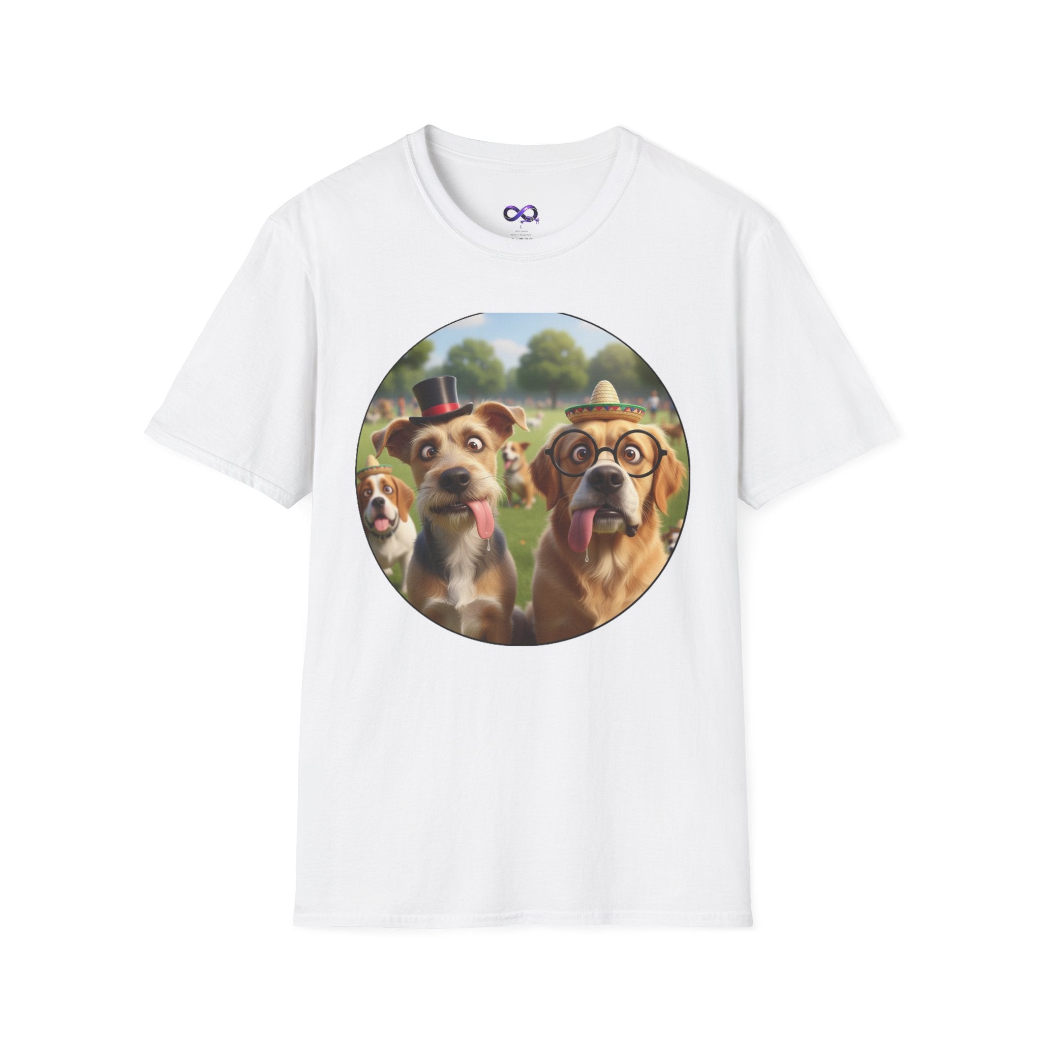 Happy Pack Dogs T-Shirt — Cute Dogs in Glasses Graphic Tee