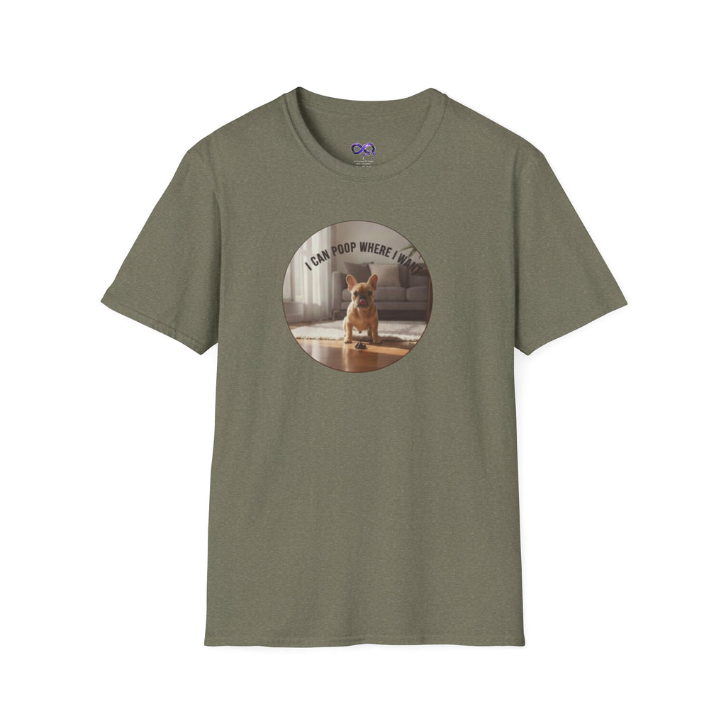 Dog Photo T-Shirt — "I Can poop Where I  want" Cute Pet Tee