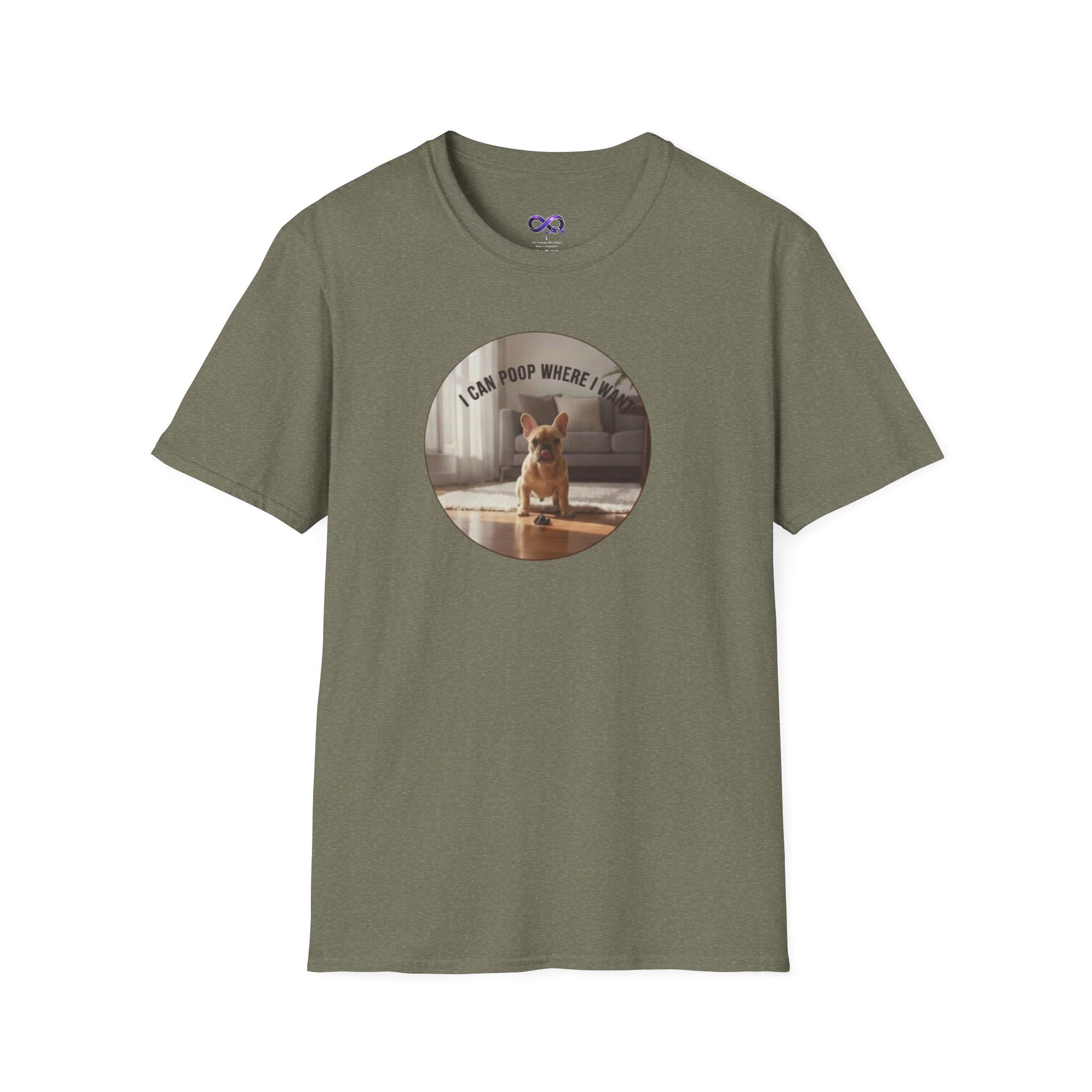 Dog Photo T-Shirt — "I Can poop Where I  want" Cute Pet Tee