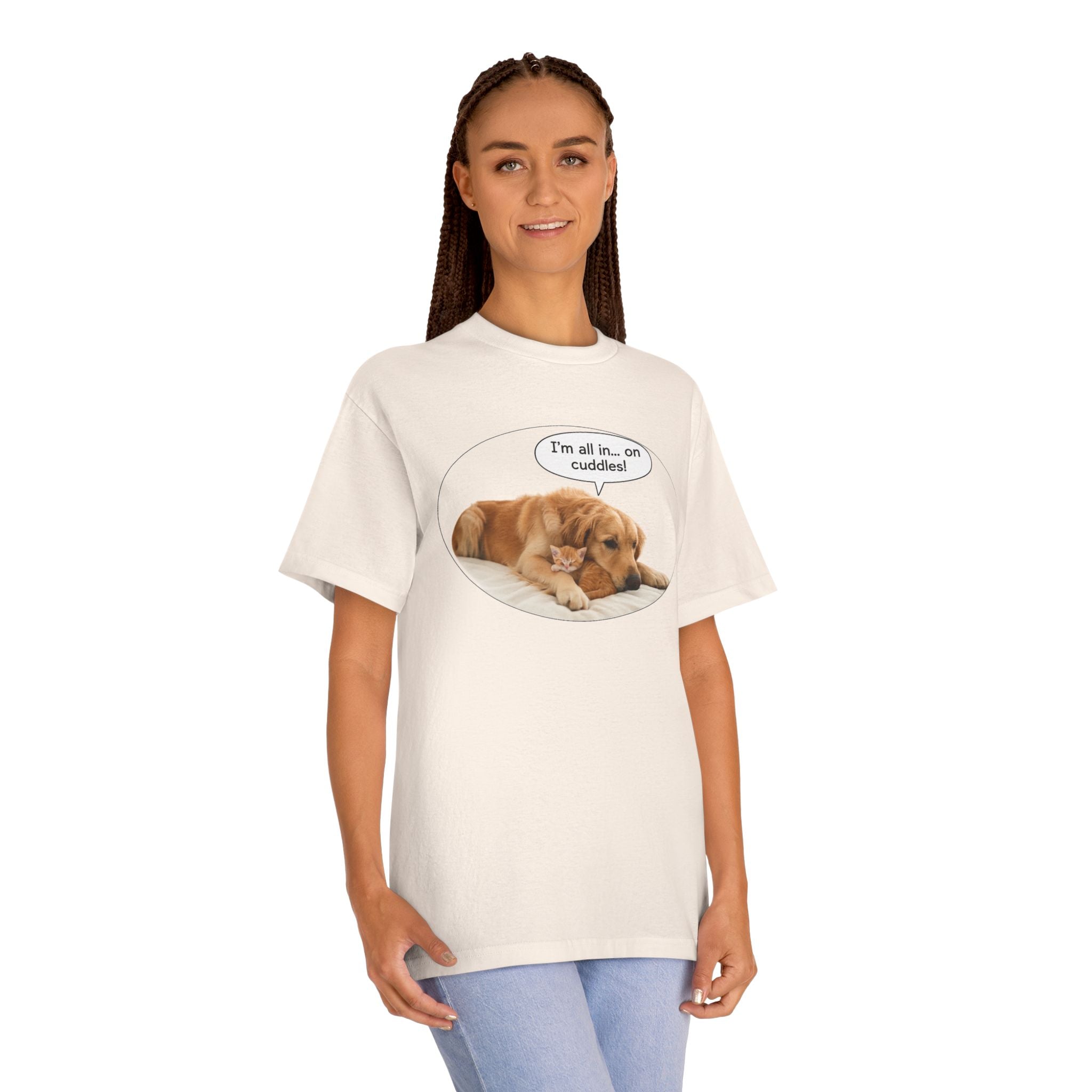 Cute Puppy 'I'm all in… on cuddles!' Graphic Tee