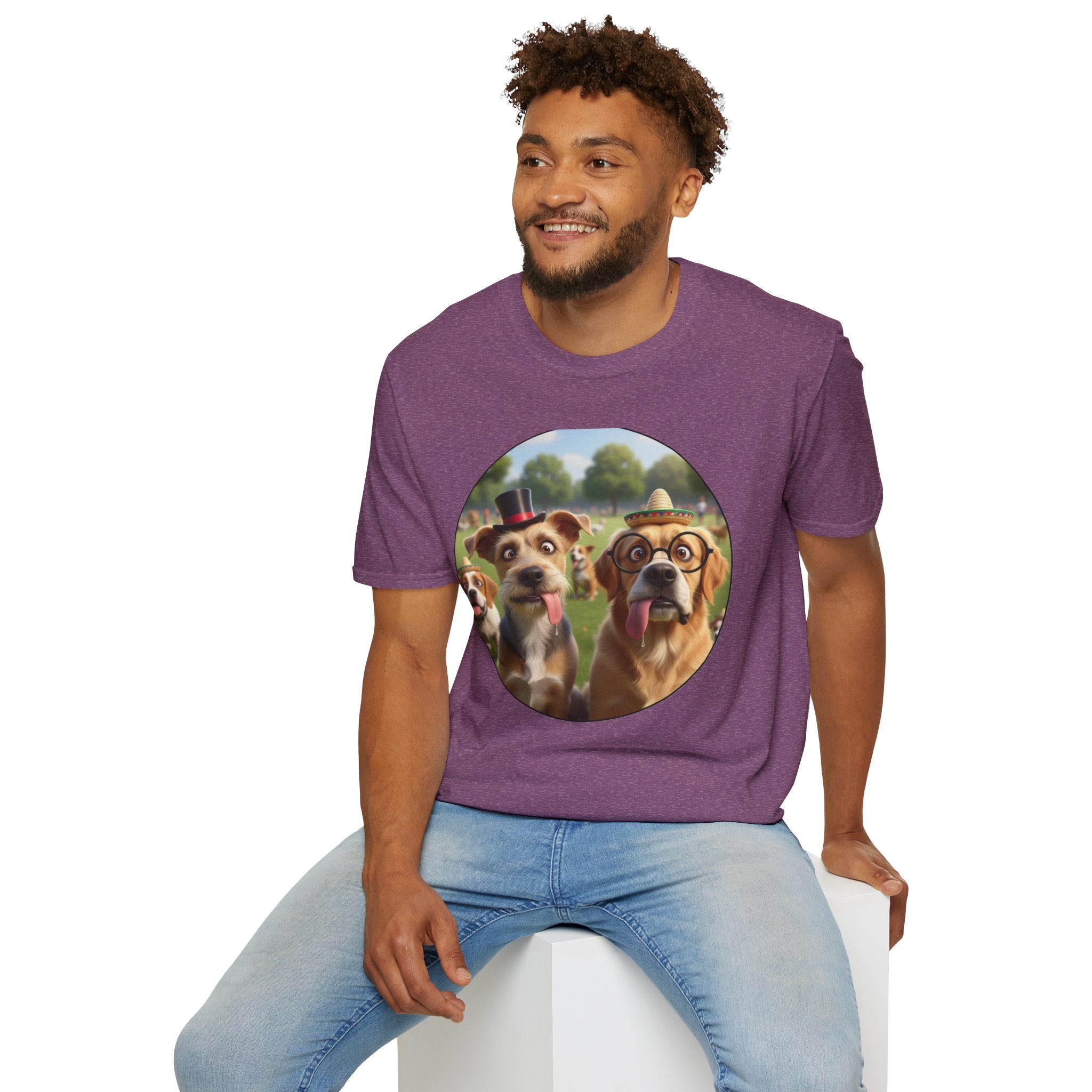 Happy Pack Dogs T-Shirt — Cute Dogs in Glasses Graphic Tee