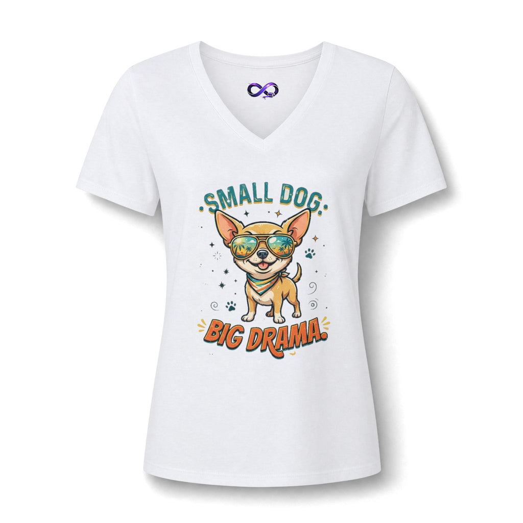 Small Dog, Big Drama V-Neck Tee