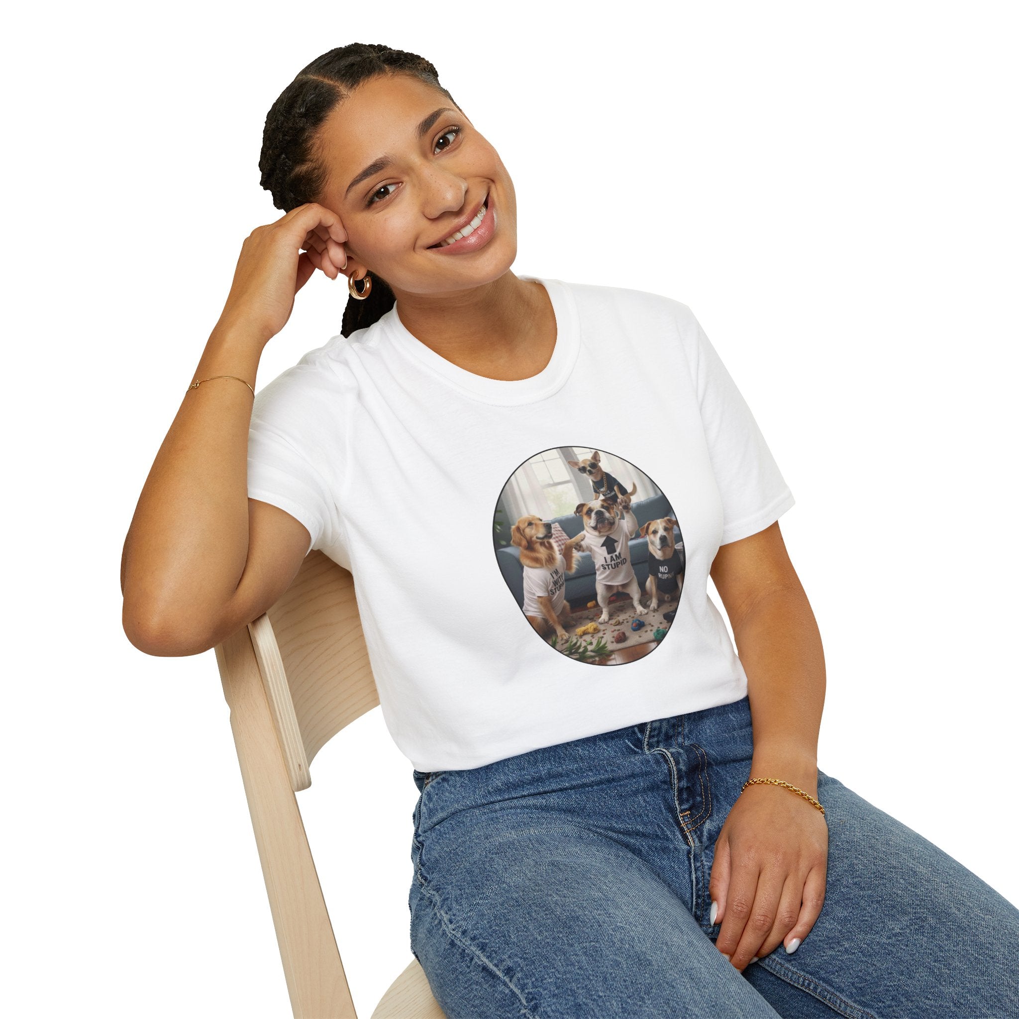 Dog Squad T‑Shirt — Cute Puppies Photo Circle Graphic