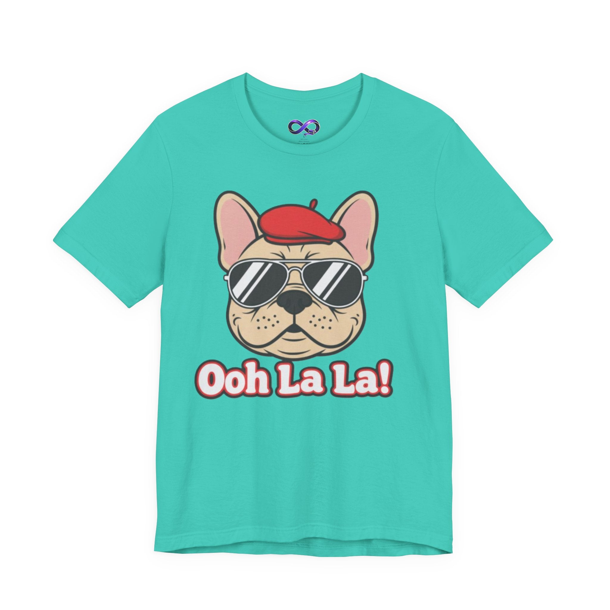French Bulldog Graphic Tee — "Ooh La La!" Cute Sunglasses & Beret Dog Shirt