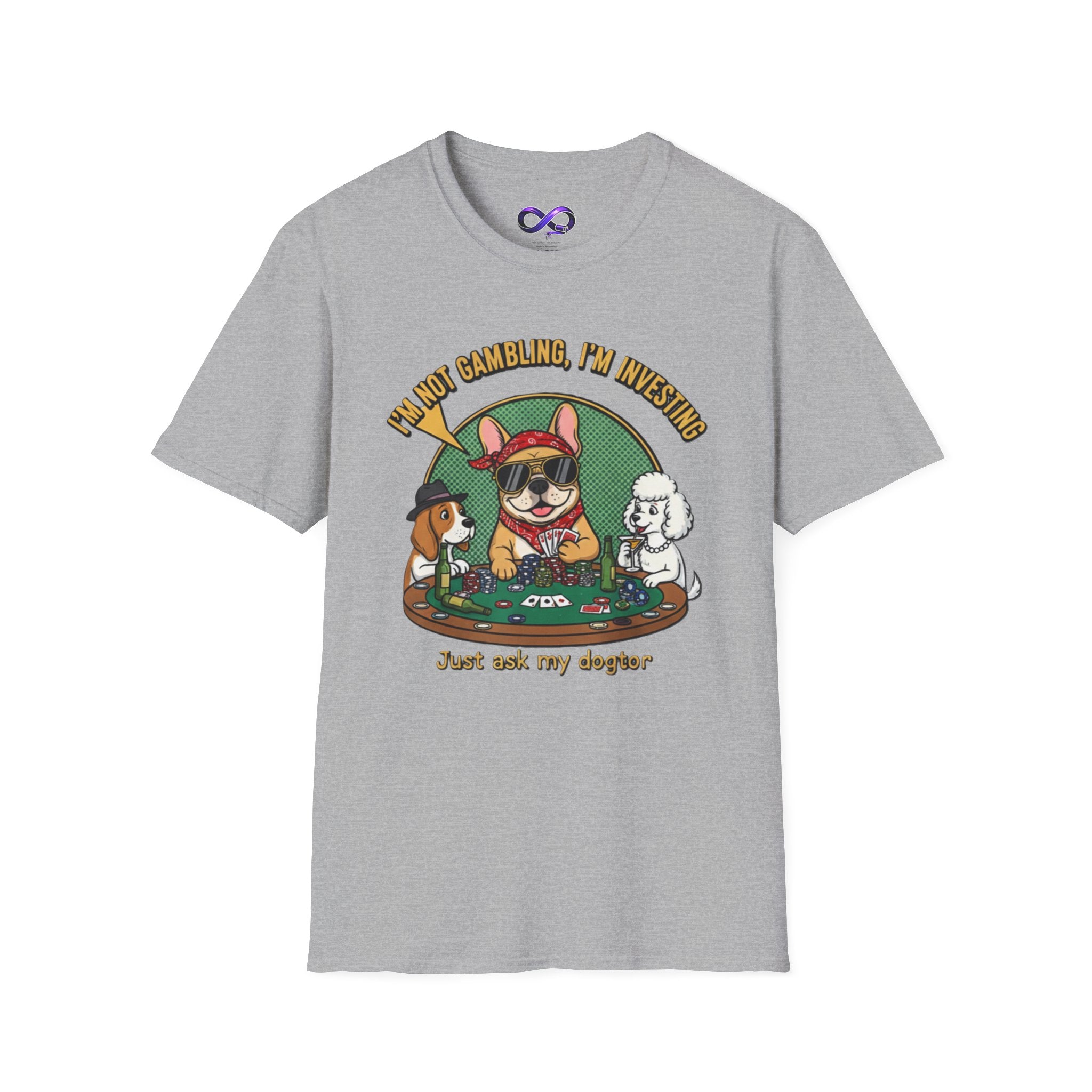 Funny 'I'm Not Gambling, I'm Investing' Dog Poker T-Shirt