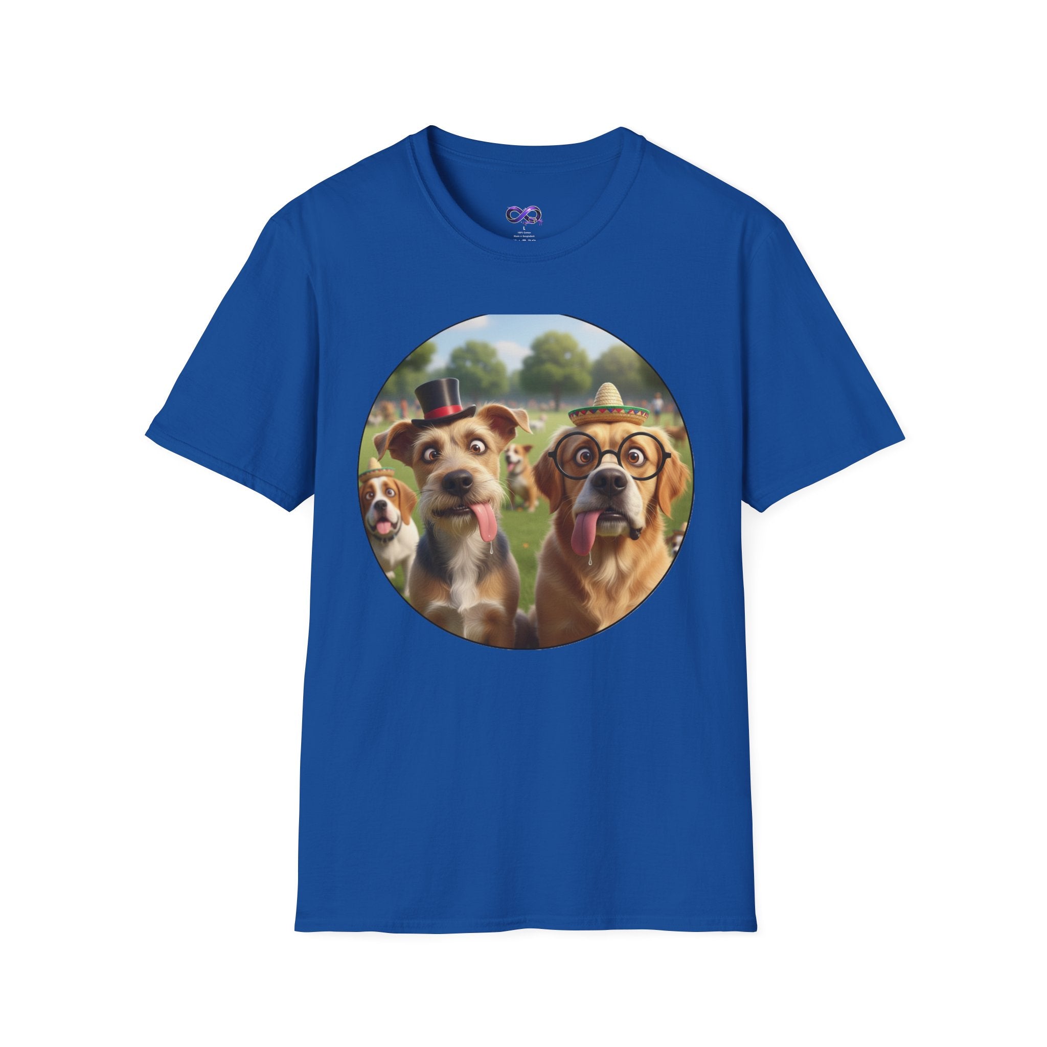 Happy Pack Dogs T-Shirt — Cute Dogs in Glasses Graphic Tee