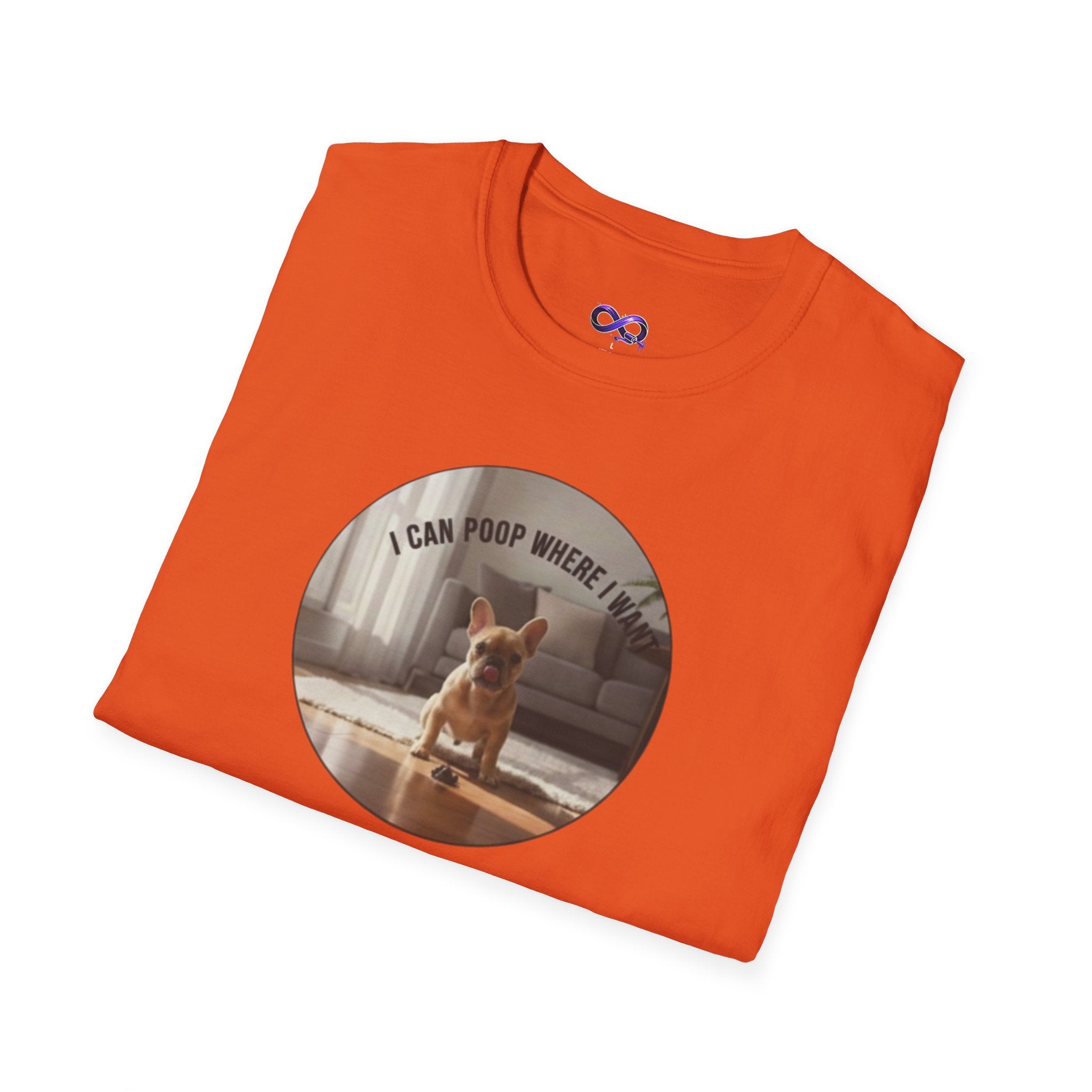 Dog Photo T-Shirt — "I Can poop Where I  want" Cute Pet Tee