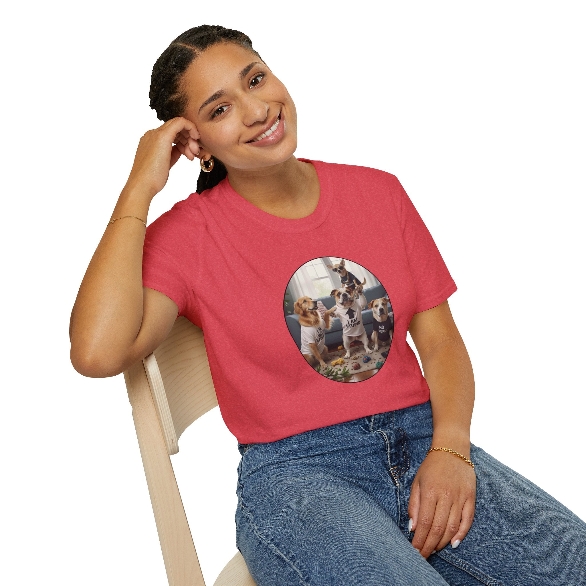 Dog Squad T‑Shirt — Cute Puppies Photo Circle Graphic