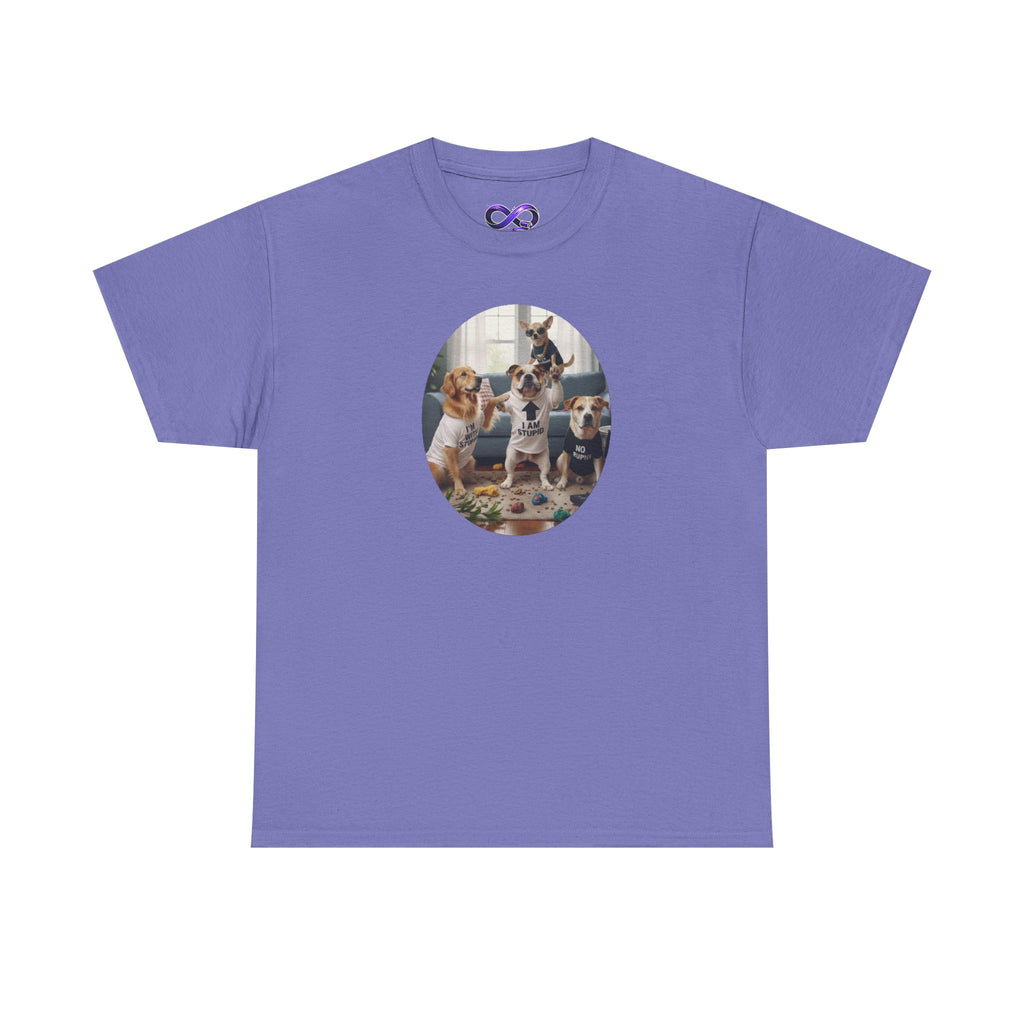 Dog Party Graphic Tee — Cute Puppies Circle Print