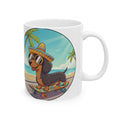 Beach Skateboard Dogs Ceramic Mug (11oz/15oz)