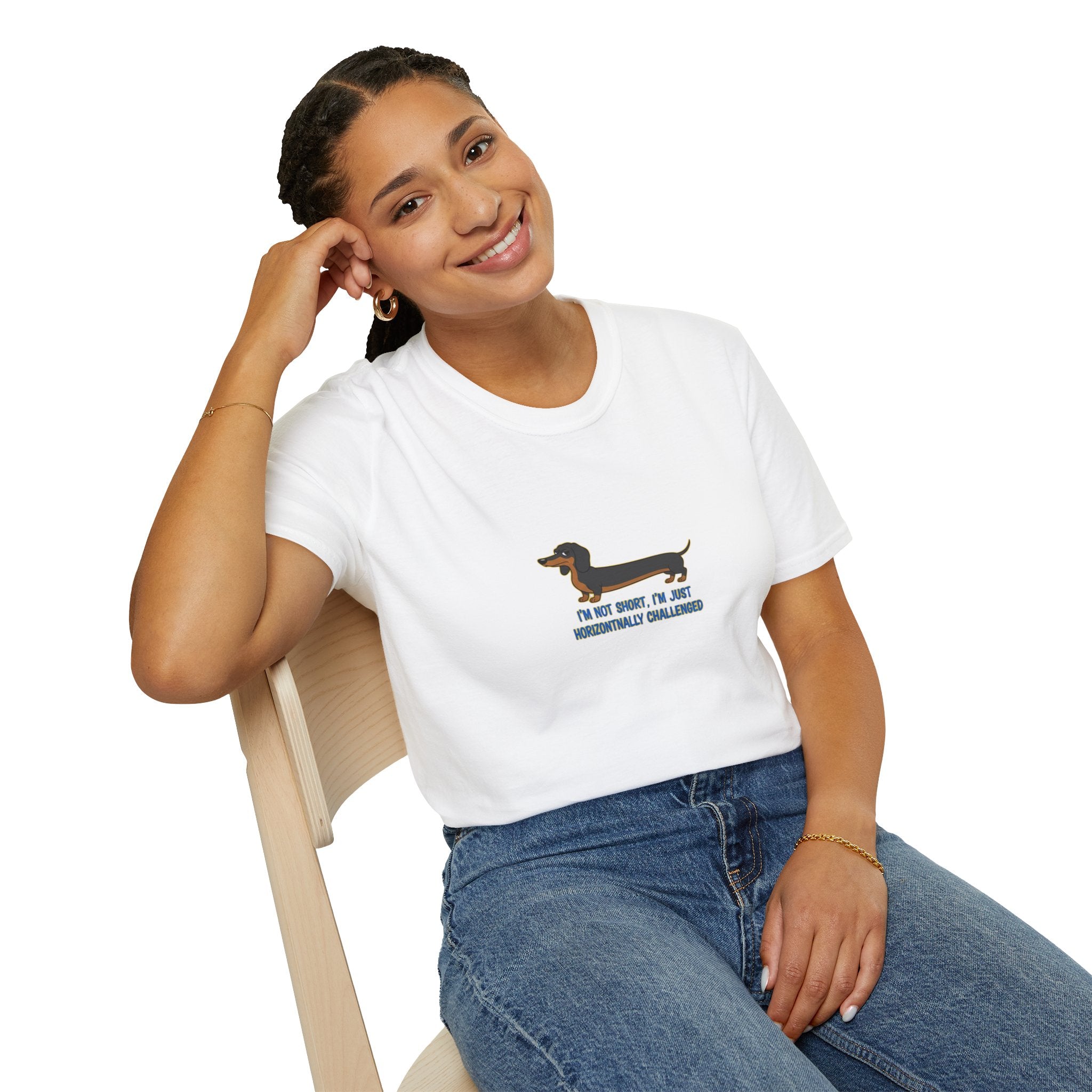Dachshund Graphic T-Shirt — "I'm Not Short, I'm Just Horizontally Challenged"