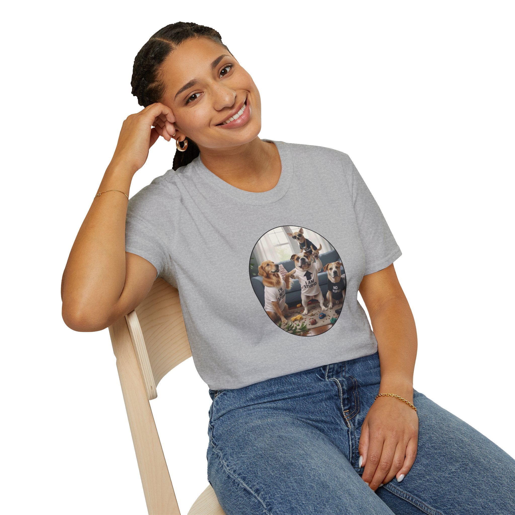 Dog Squad T‑Shirt — Cute Puppies Photo Circle Graphic