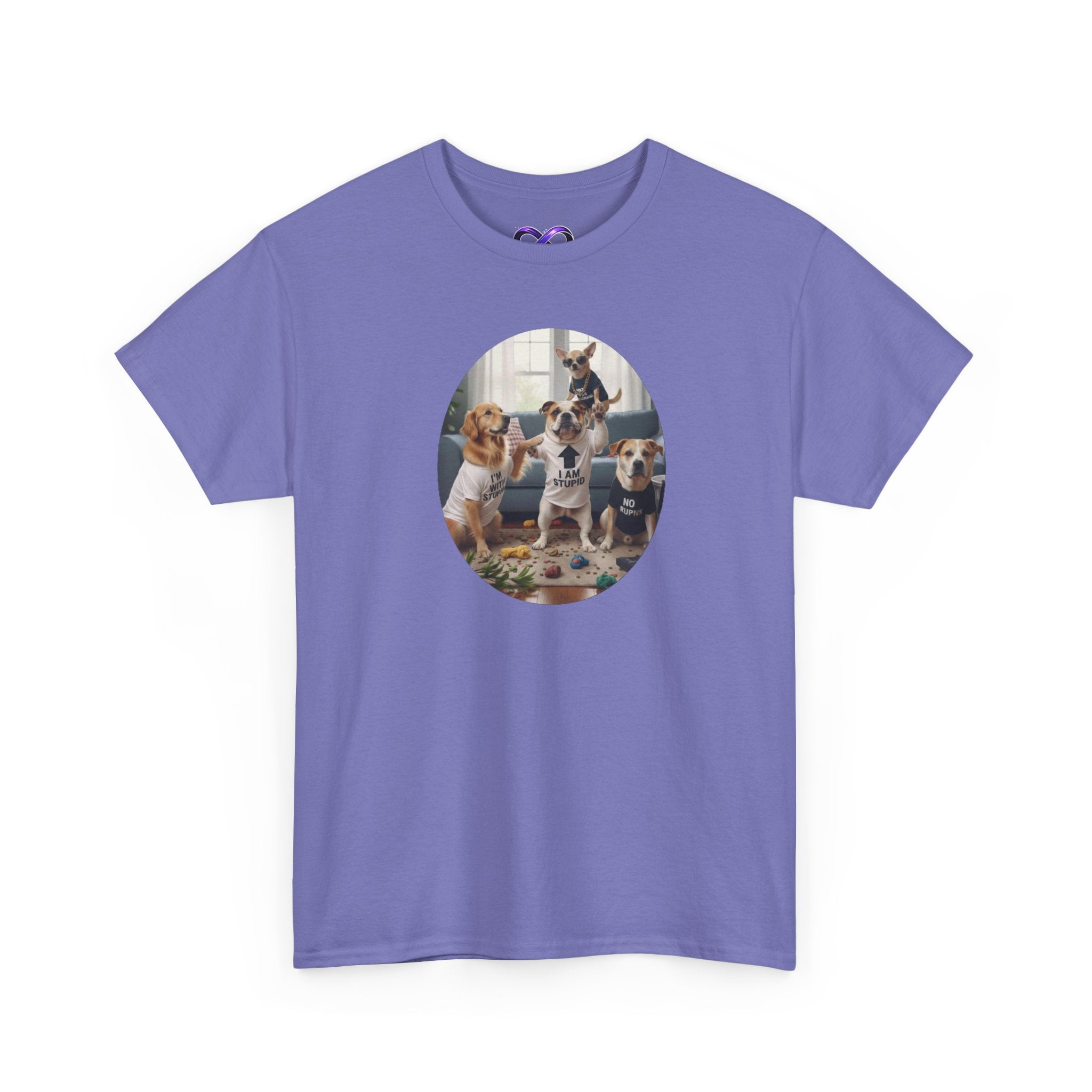 Dog Party Graphic Tee — Cute Puppies Circle Print