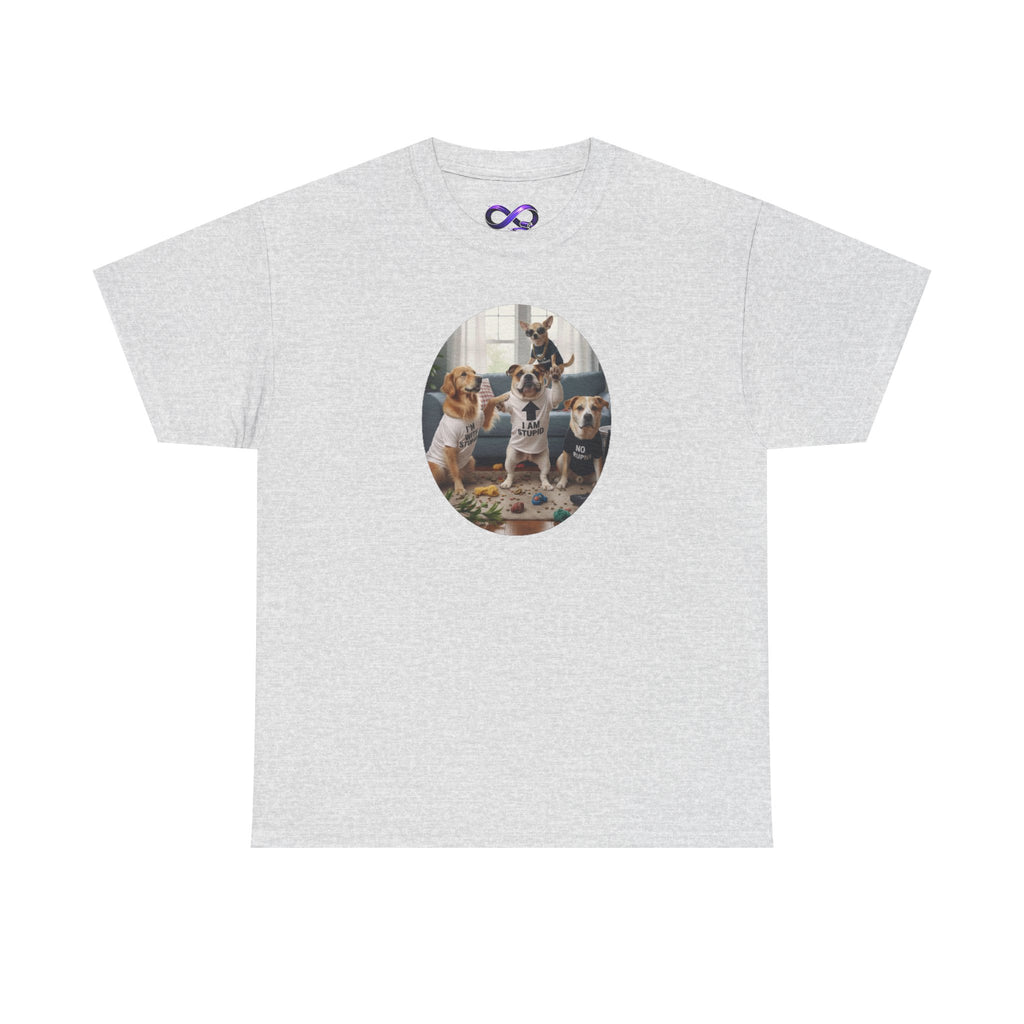 Dog Party Graphic Tee — Cute Puppies Circle Print