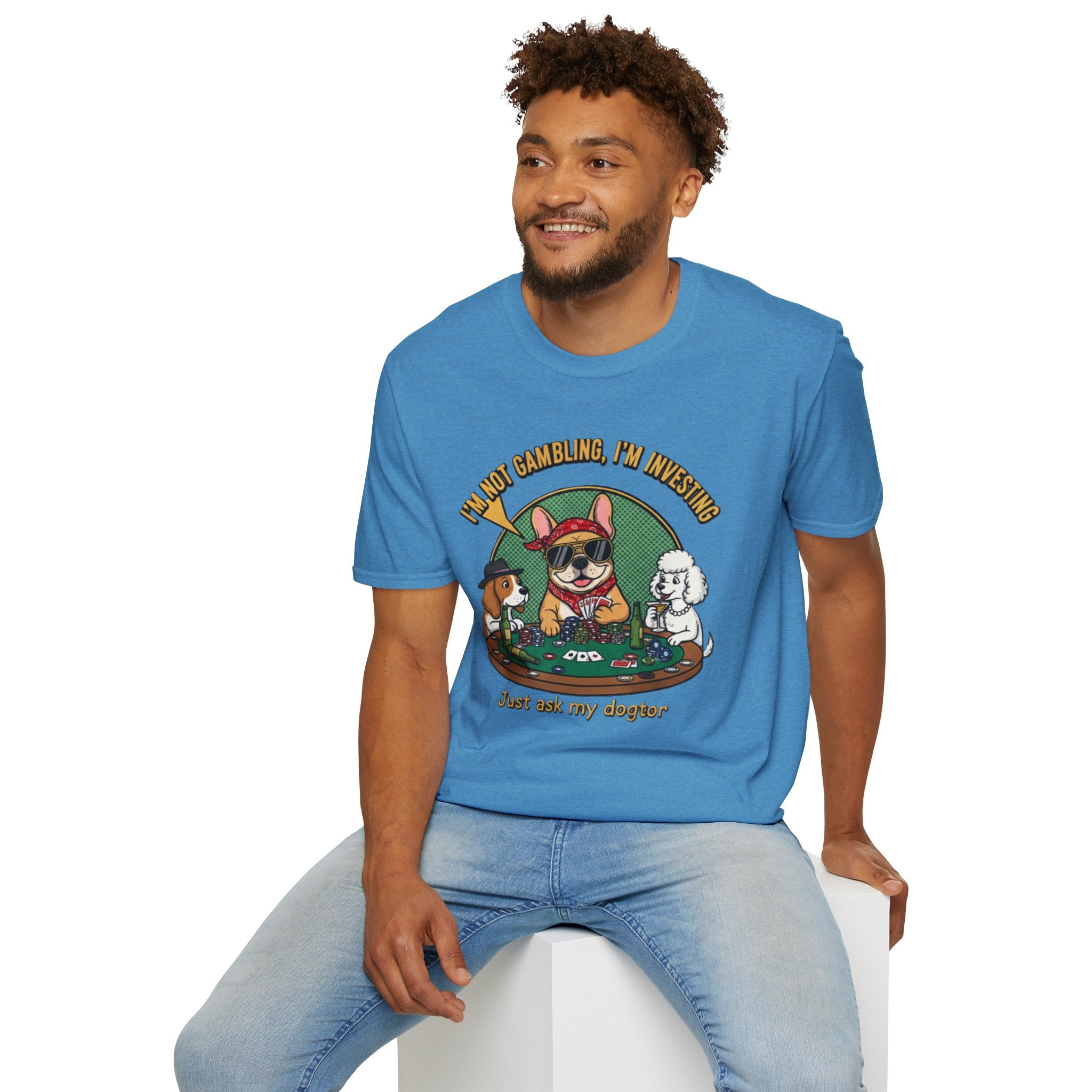 Funny 'I'm Not Gambling, I'm Investing' Dog Poker T-Shirt