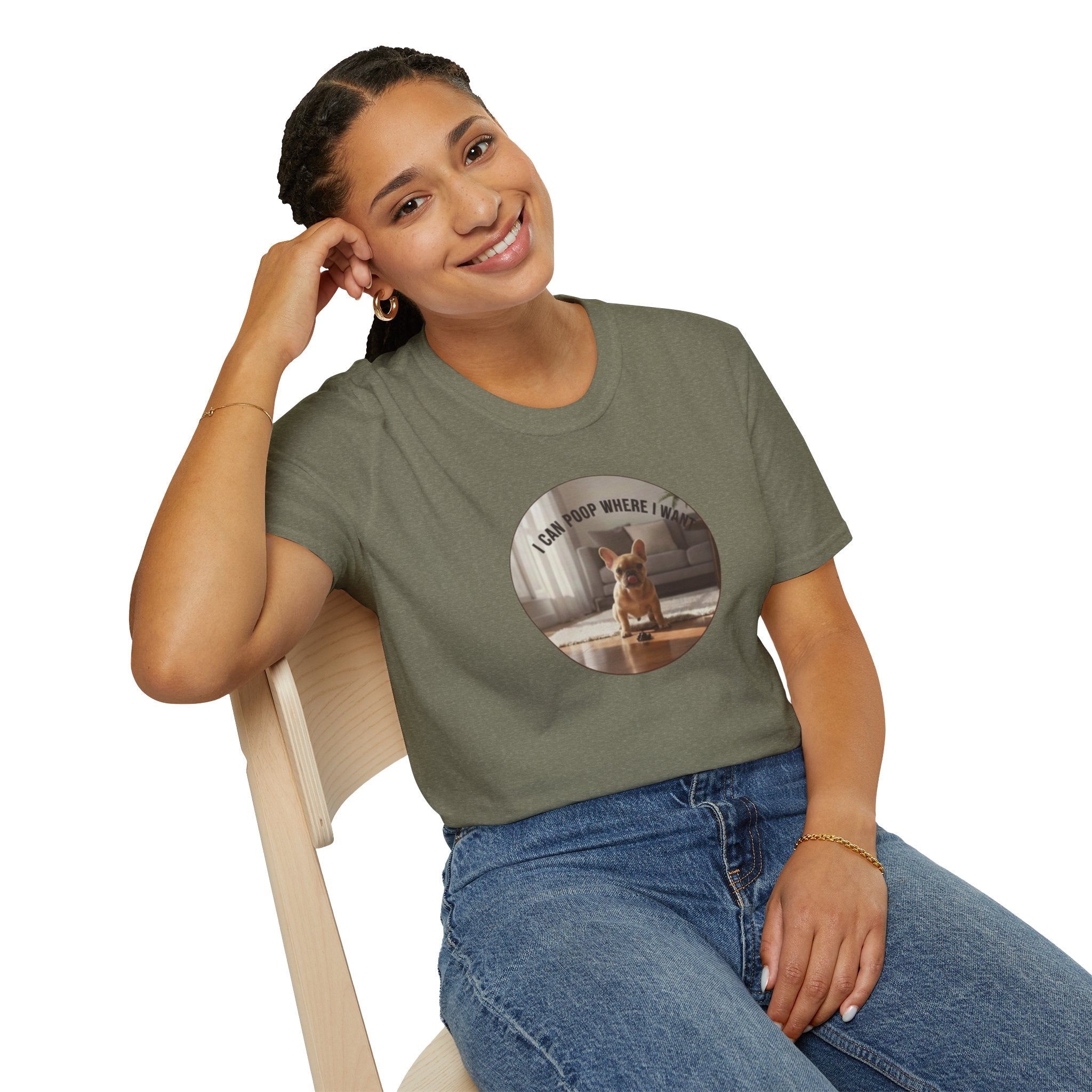 Dog Photo T-Shirt — "I Can poop Where I  want" Cute Pet Tee