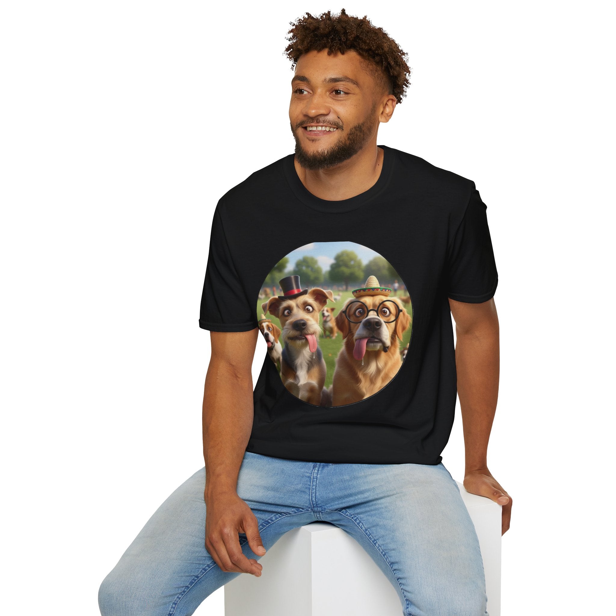 Happy Pack Dogs T-Shirt — Cute Dogs in Glasses Graphic Tee