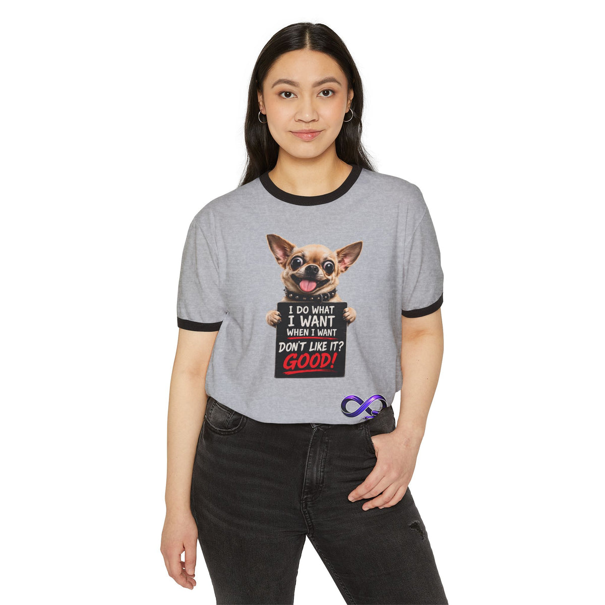 Chihuahua 'I Do What I Want' Ringer T-Shirt