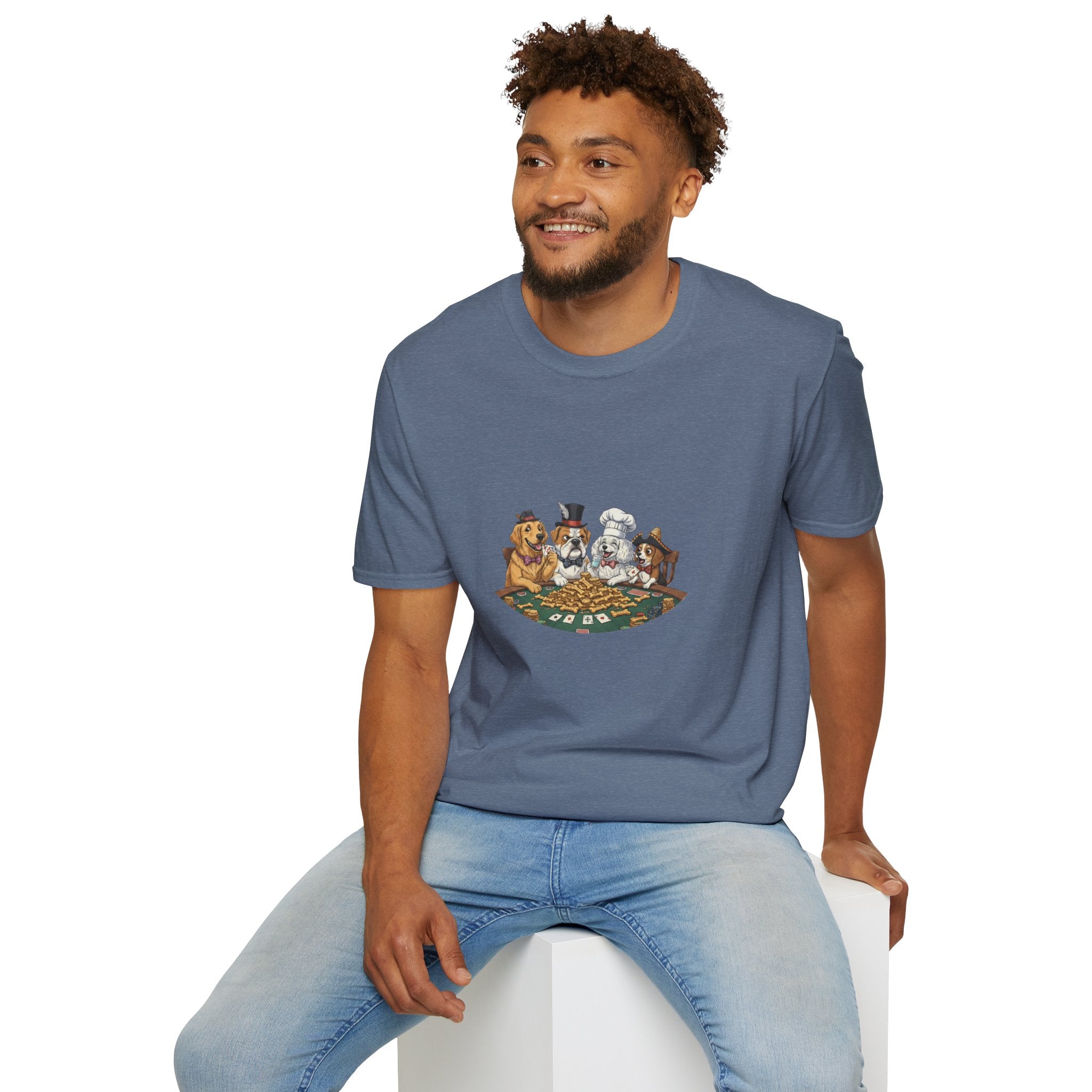Poker Night Dogs T‑Shirt — Cute Dogs Playing Cards Graphic Tee