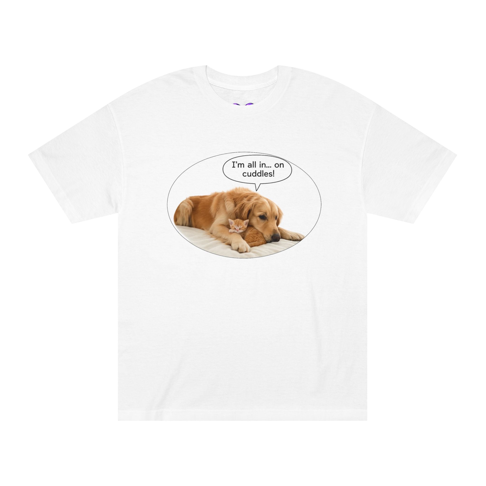 Cute Puppy 'I'm all in… on cuddles!' Graphic Tee