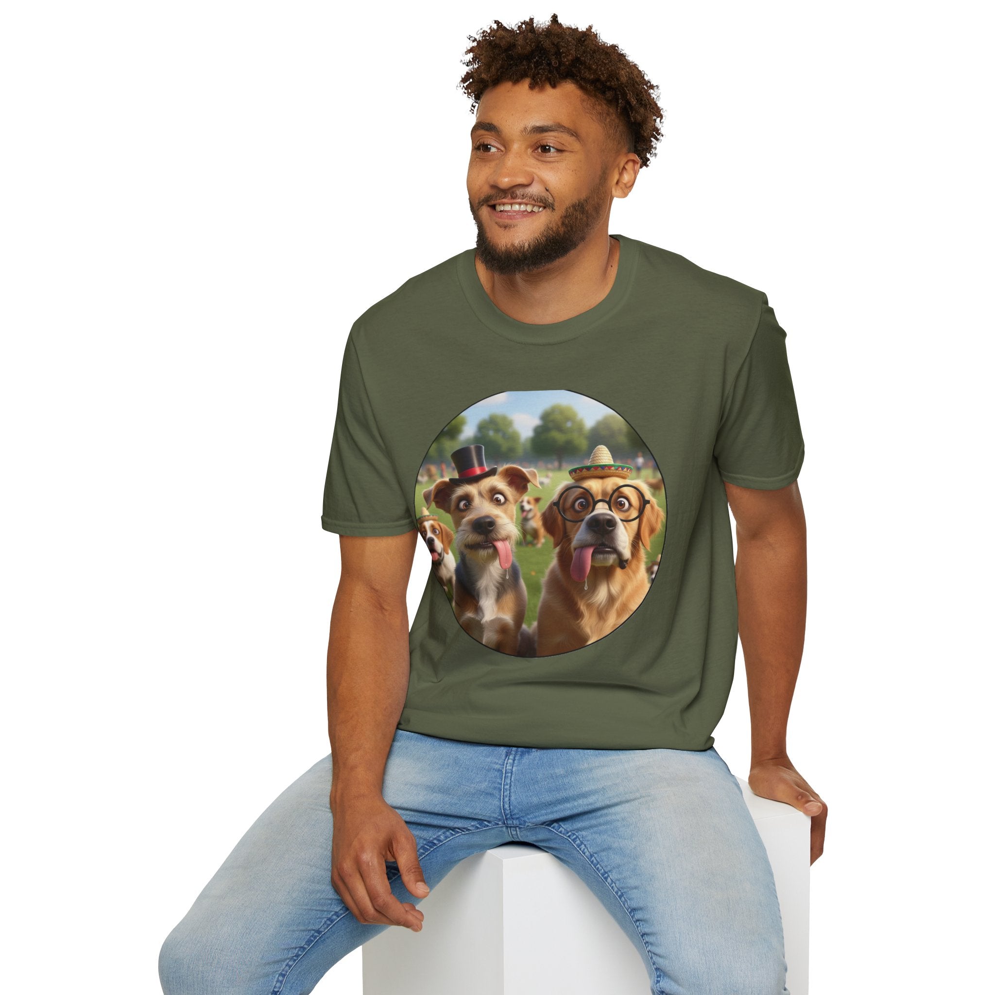Happy Pack Dogs T-Shirt — Cute Dogs in Glasses Graphic Tee