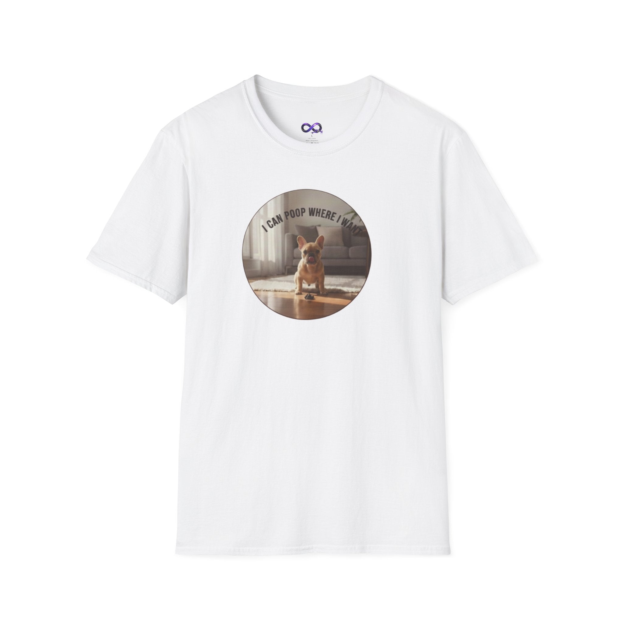 Dog Photo T-Shirt — "I Can poop Where I  want" Cute Pet Tee