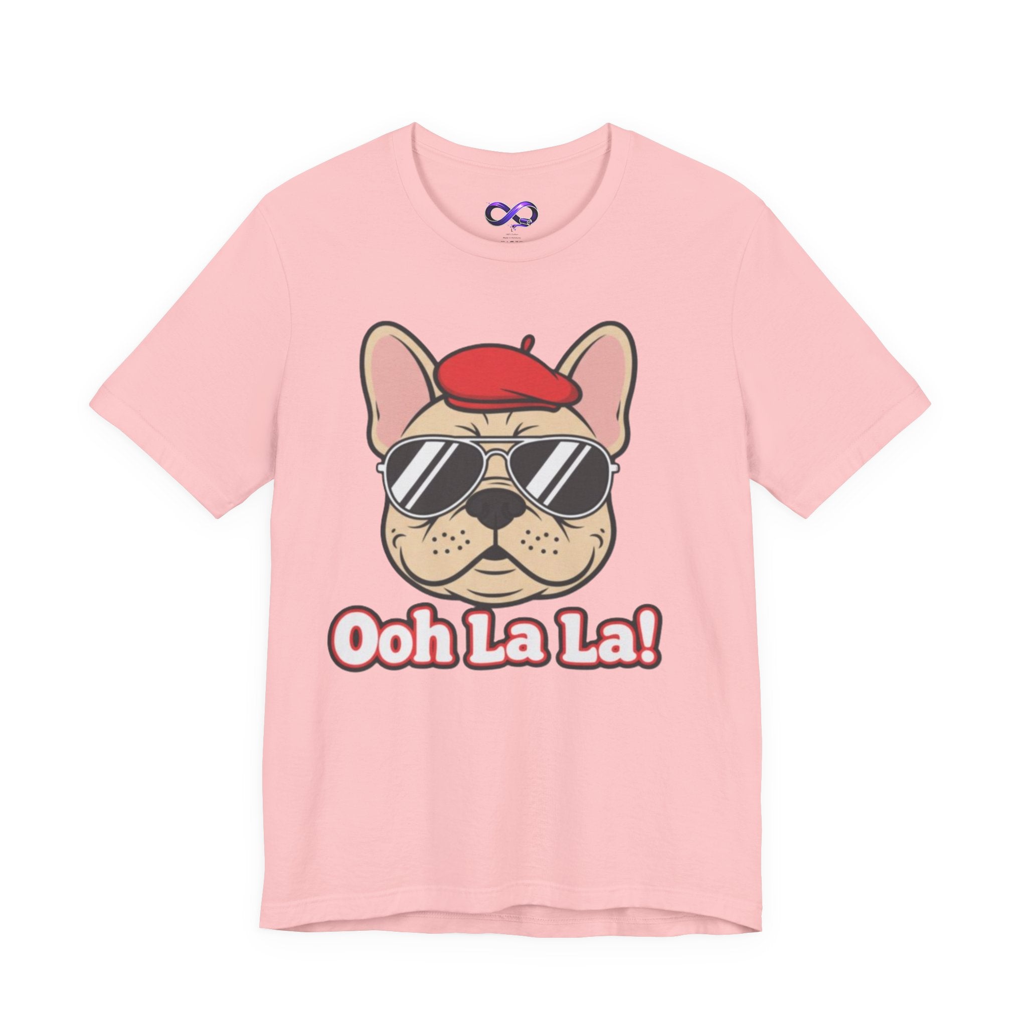 French Bulldog Graphic Tee — "Ooh La La!" Cute Sunglasses & Beret Dog Shirt