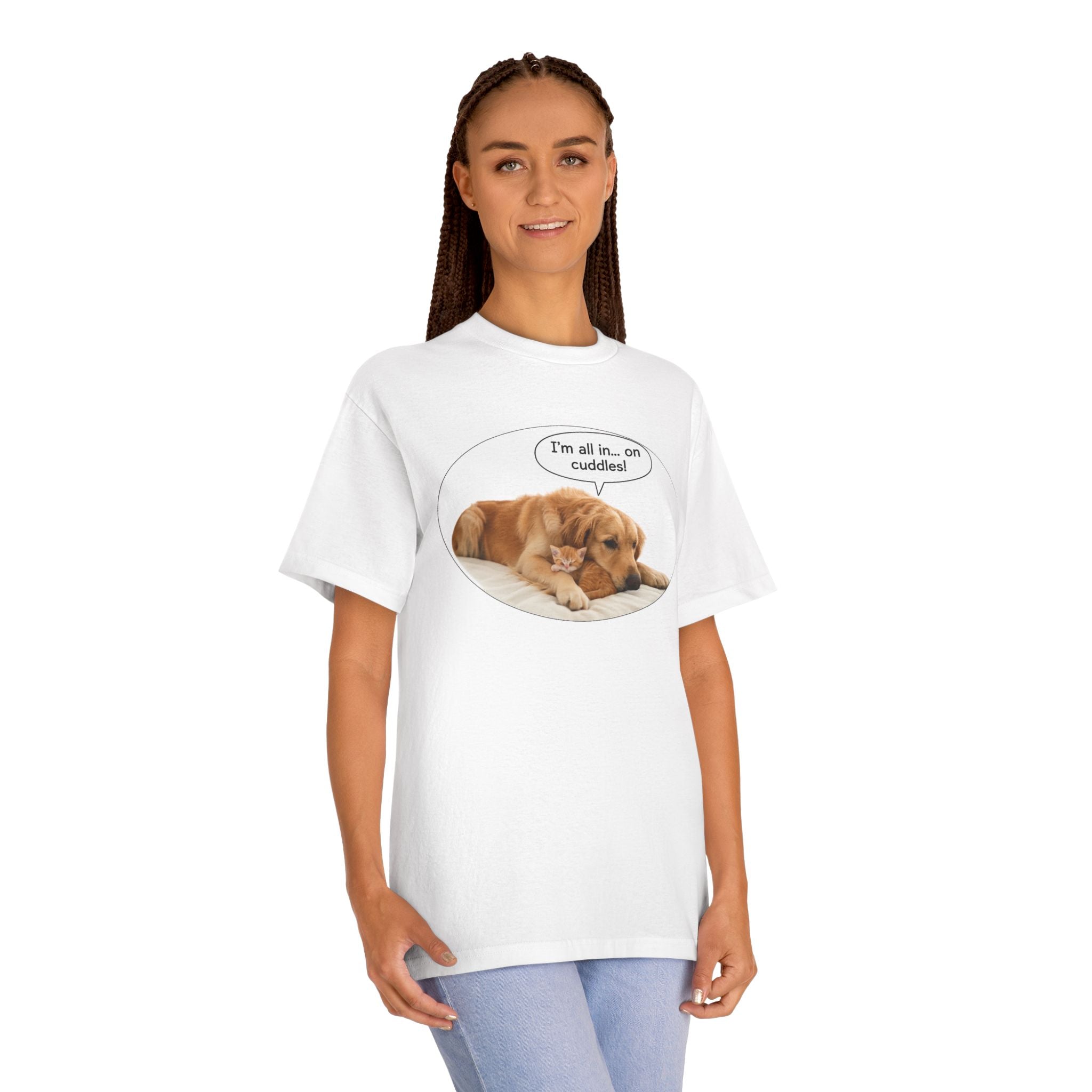 Cute Puppy 'I'm all in… on cuddles!' Graphic Tee