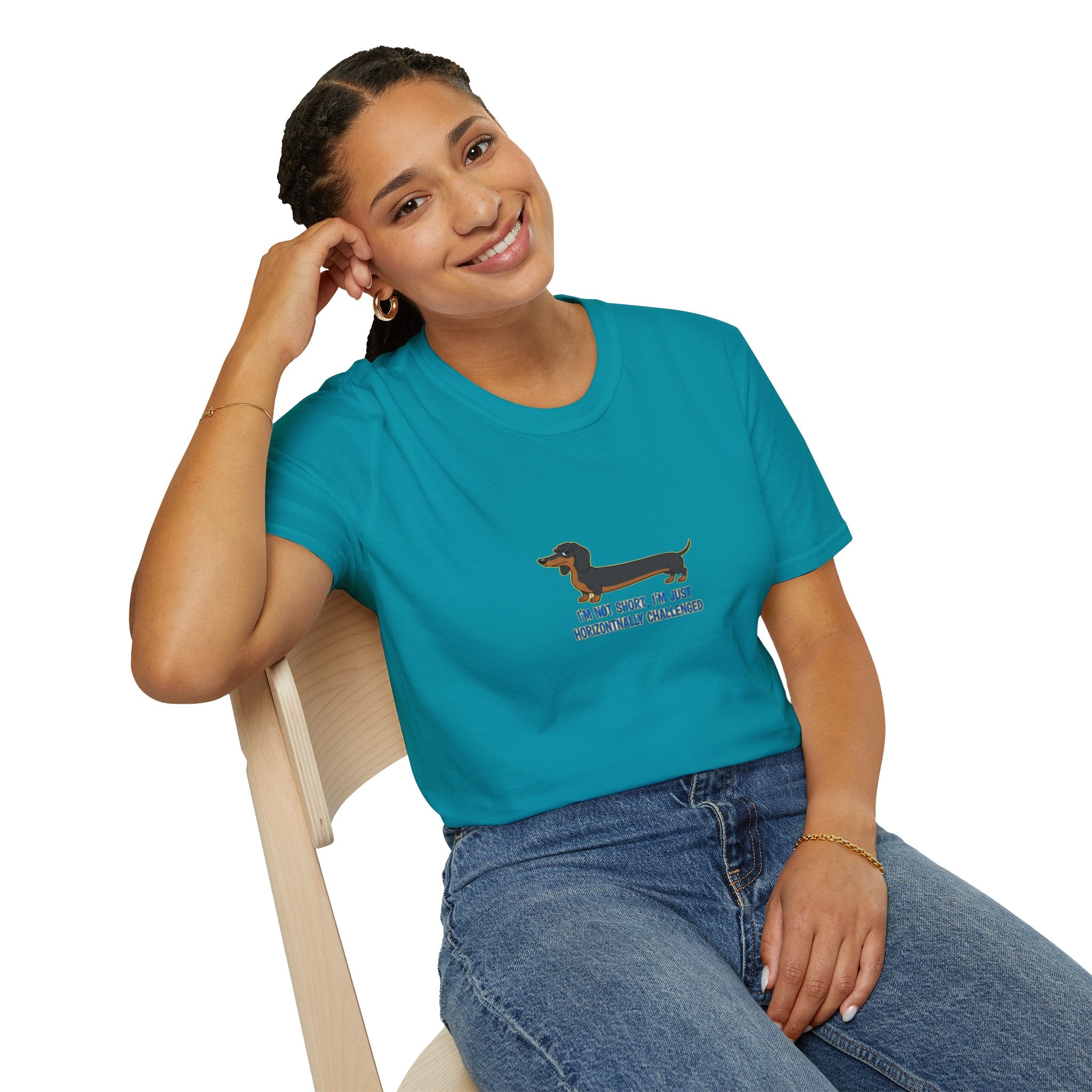 Dachshund Graphic T-Shirt — "I'm Not Short, I'm Just Horizontally Challenged"