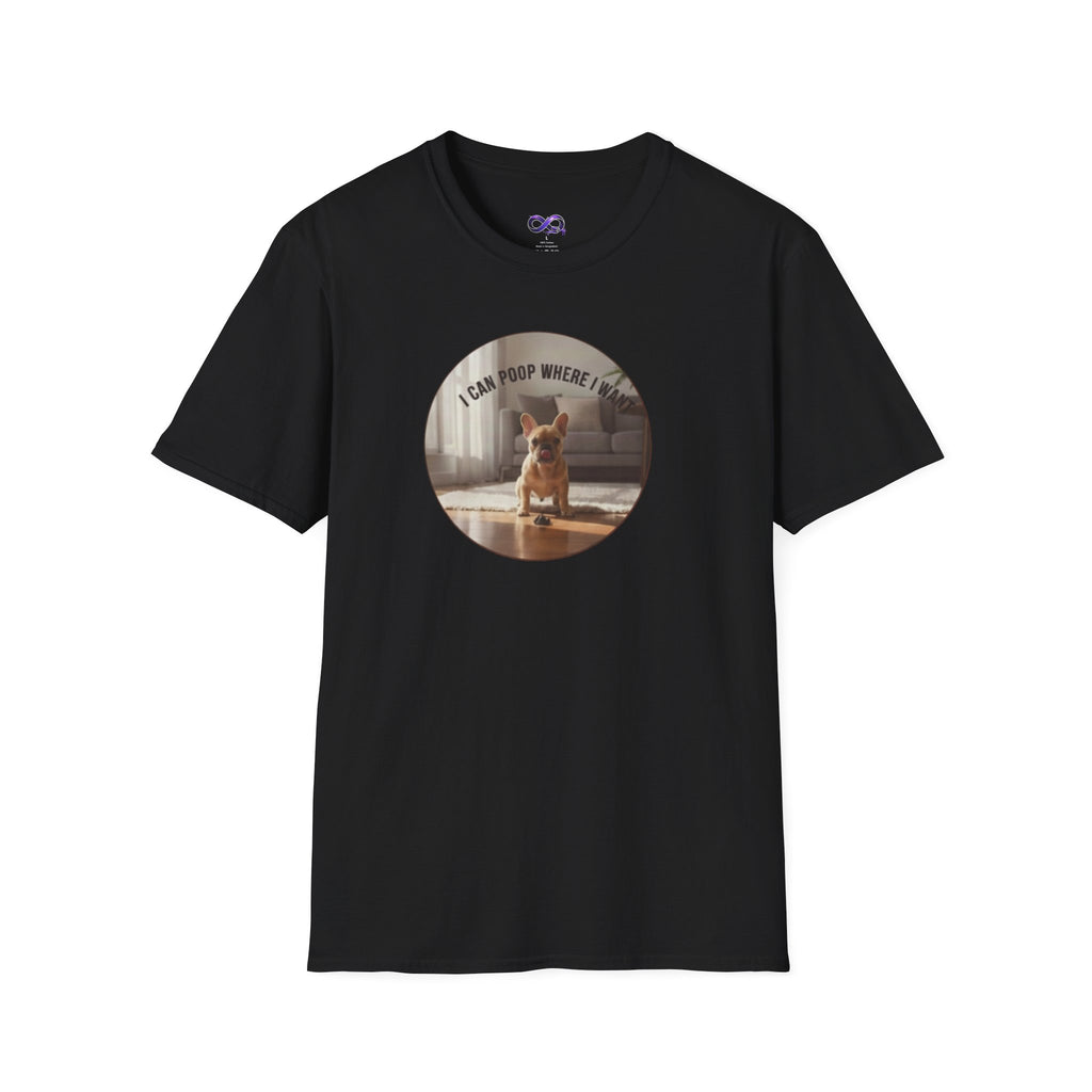 Dog Photo T-Shirt — "I Can poop Where I  want" Cute Pet Tee