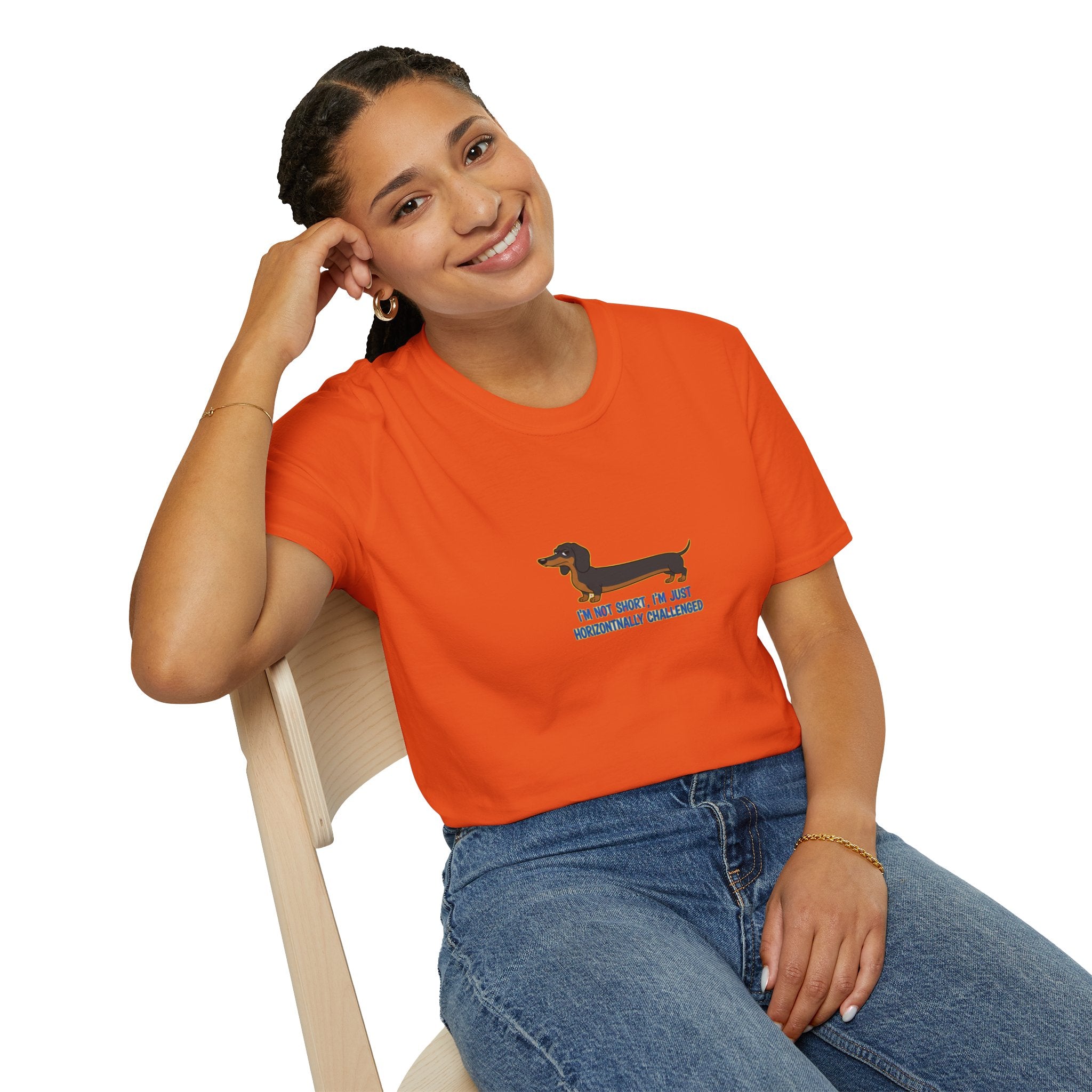Dachshund Graphic T-Shirt — "I'm Not Short, I'm Just Horizontally Challenged"