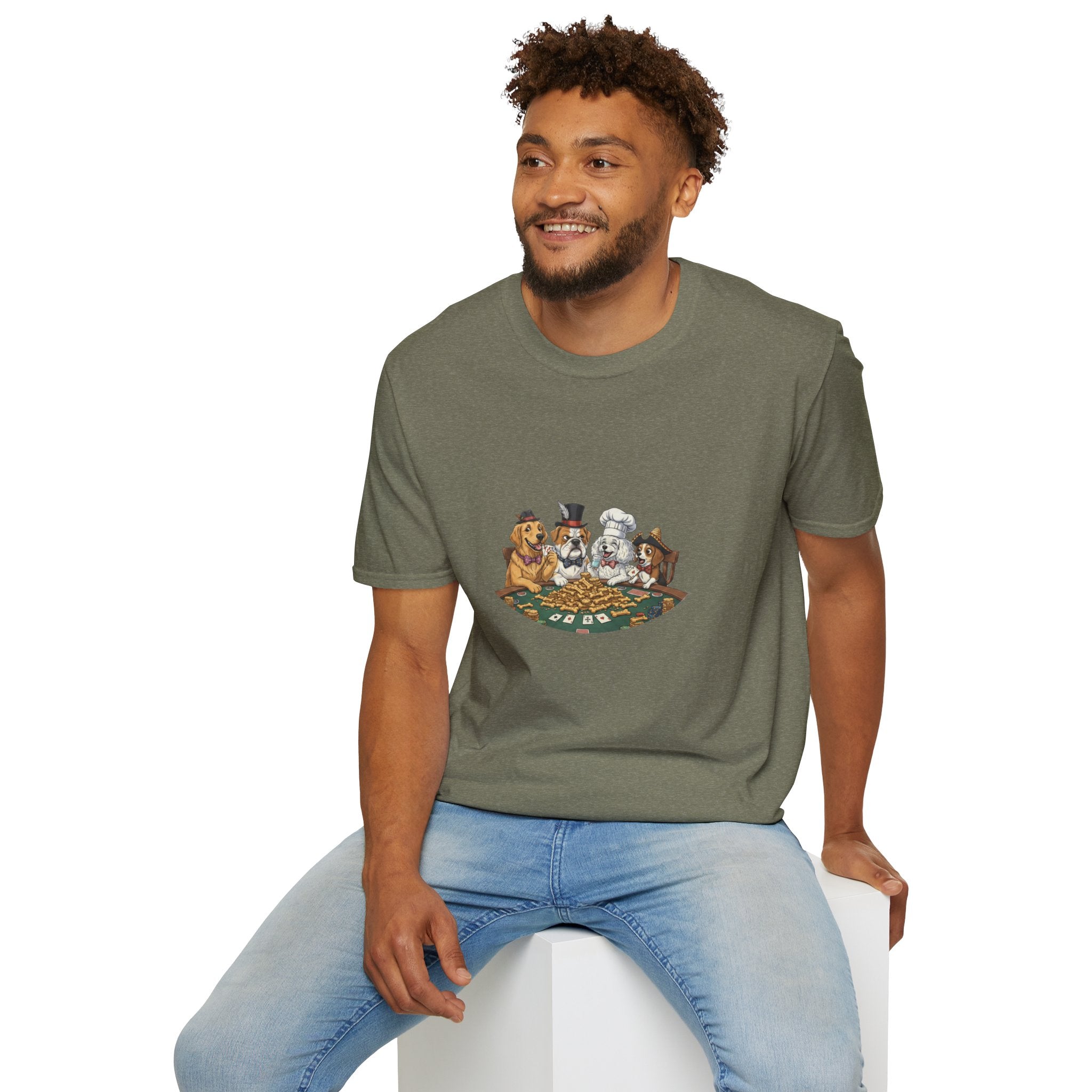 Poker Night Dogs T‑Shirt — Cute Dogs Playing Cards Graphic Tee