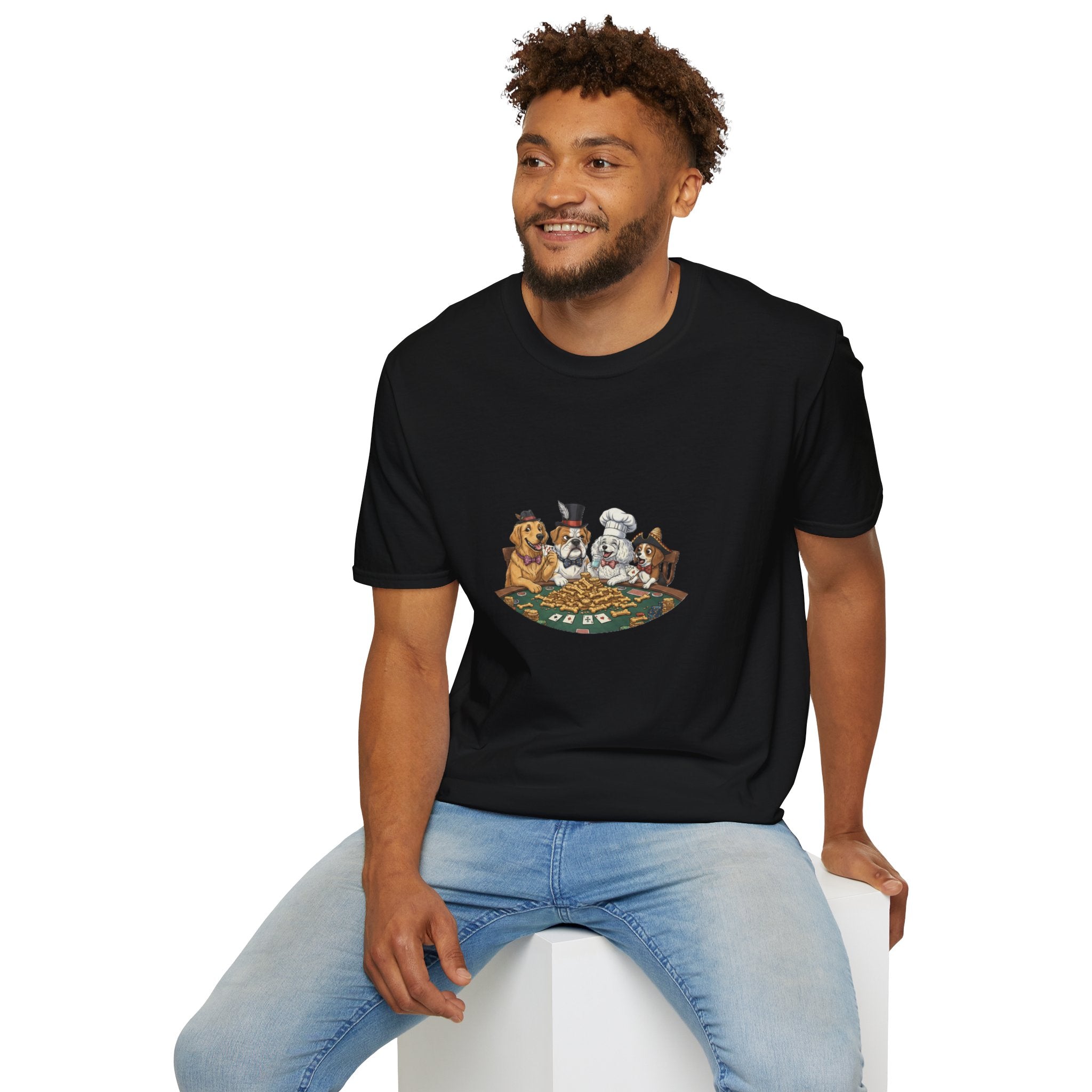 Poker Night Dogs T‑Shirt — Cute Dogs Playing Cards Graphic Tee