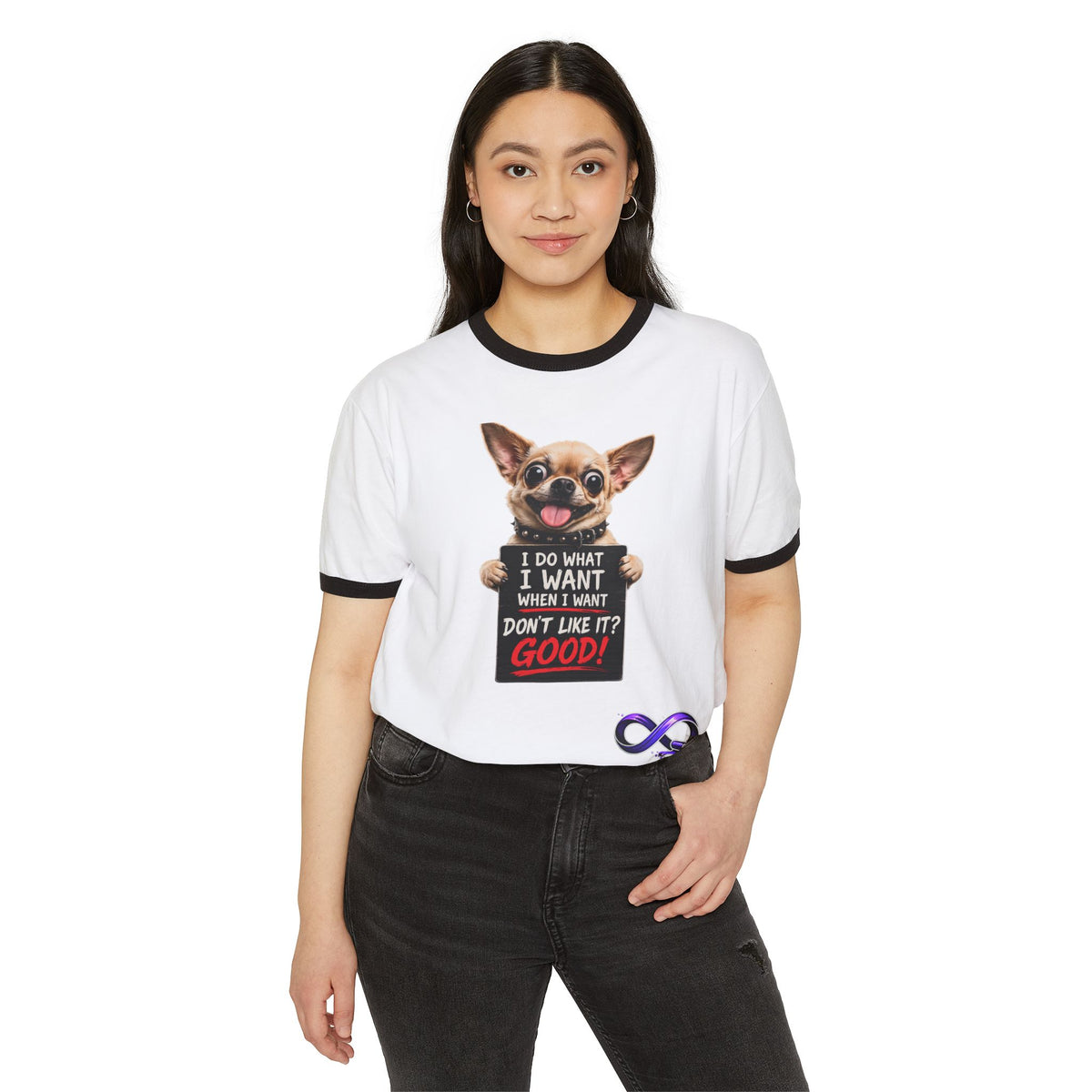 Chihuahua 'I Do What I Want' Ringer T-Shirt